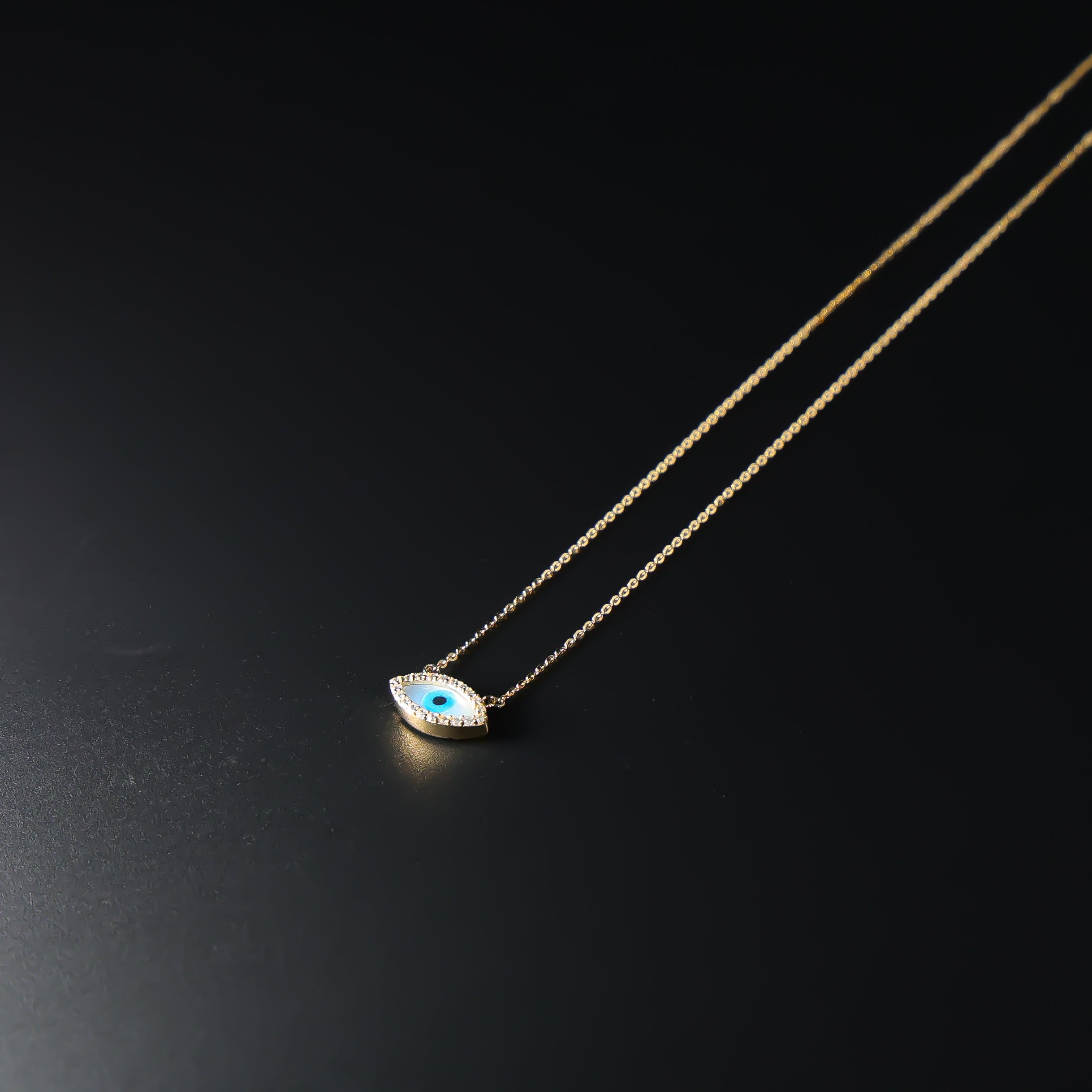 14K Gold Evil Eye Necklace Model-NK0228 - Charlie & Co. Jewelry