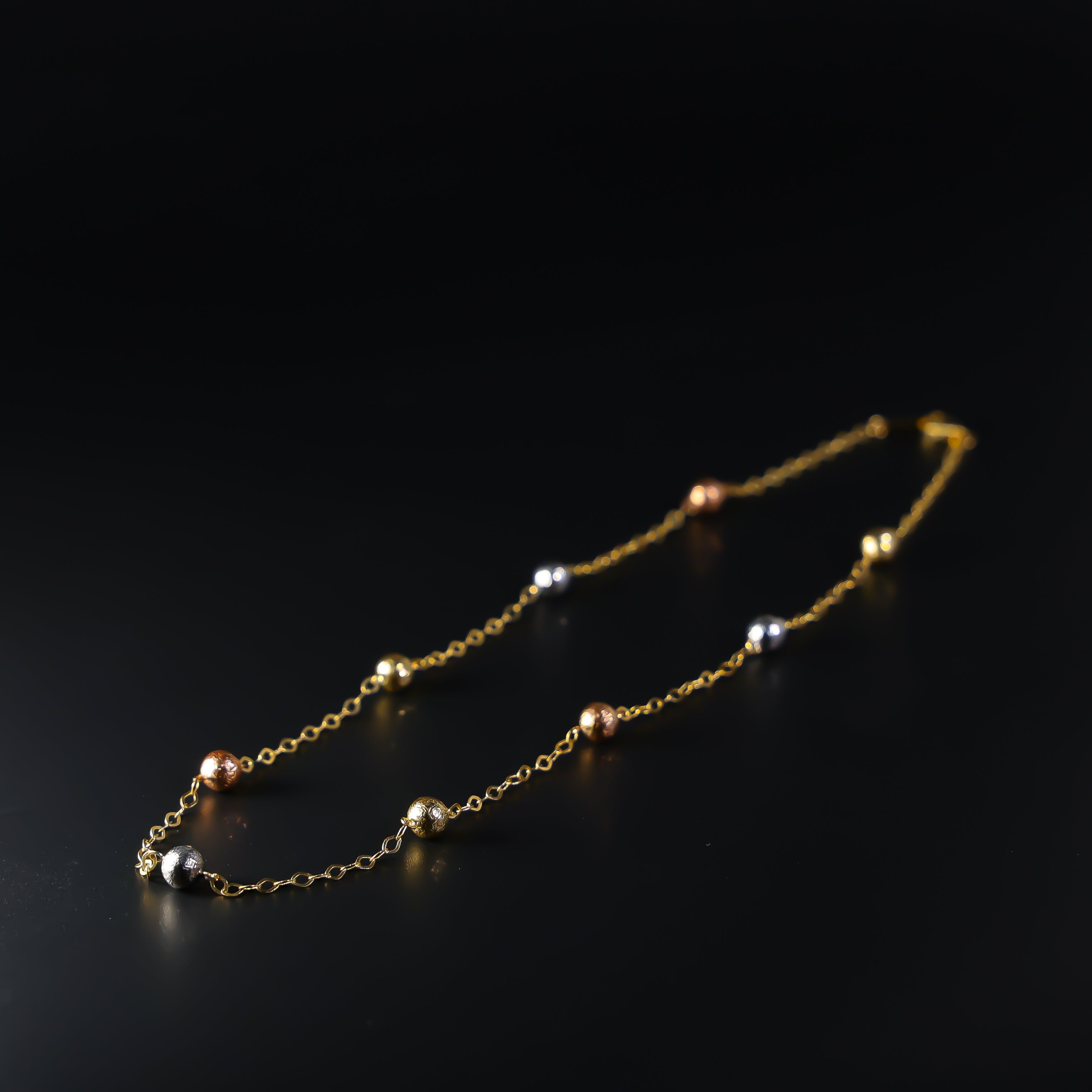Gold Bead Necklace Model-NK0037 - Charlie & Co. Jewelry