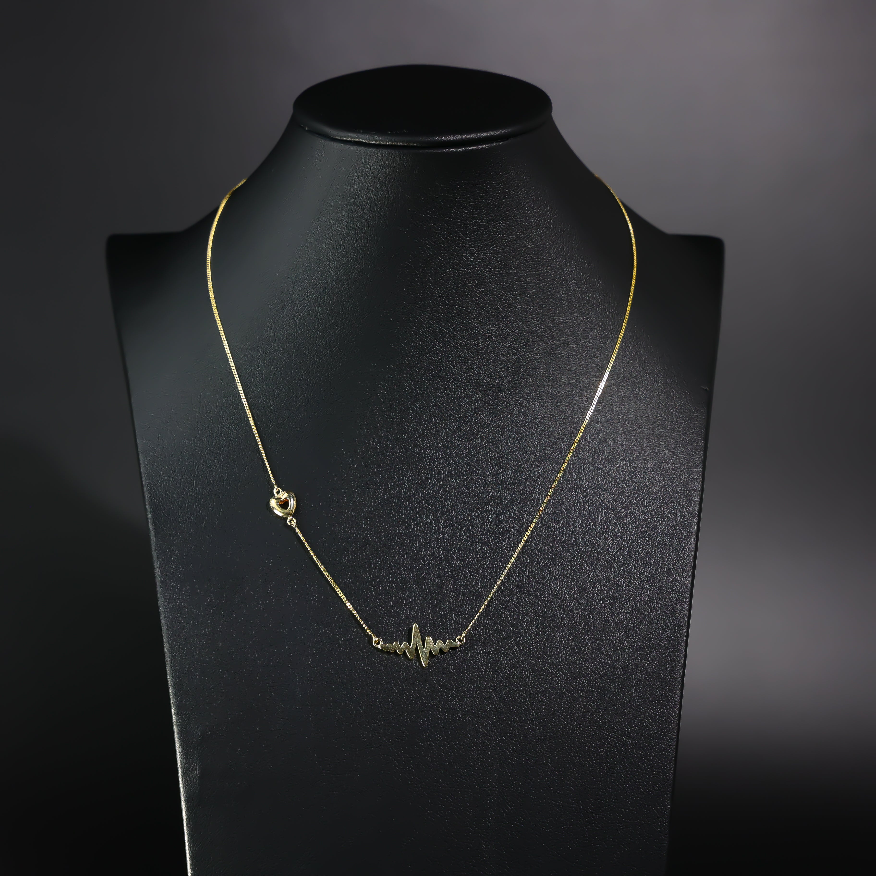 Gold Heartbeat Necklace Model-NK0319 - Charlie & Co. Jewelry