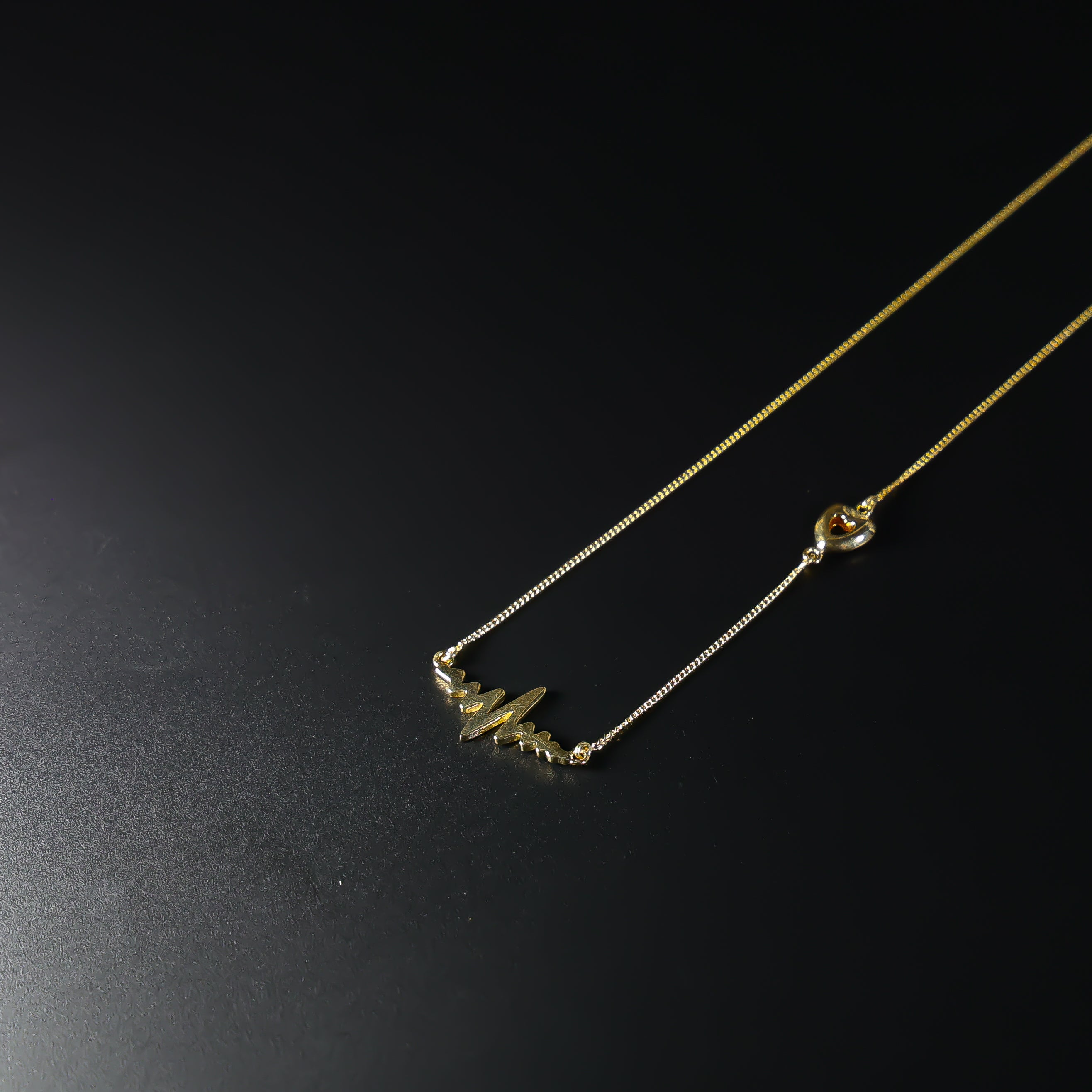 Gold Heartbeat Necklace Model-NK0319 - Charlie & Co. Jewelry