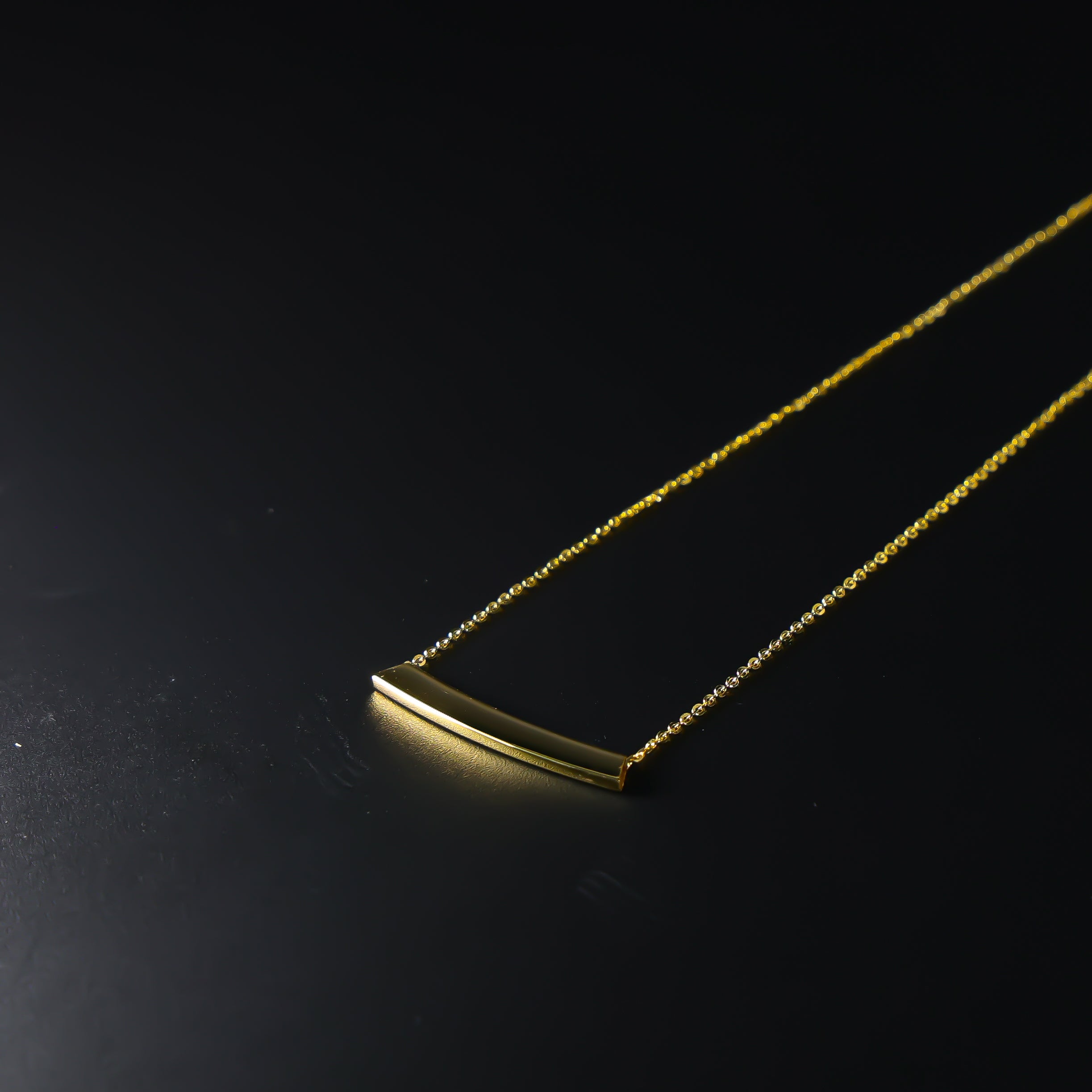 Gold Moving ID Bar Chain Necklace Model-NK0321 - Charlie & Co. Jewelry