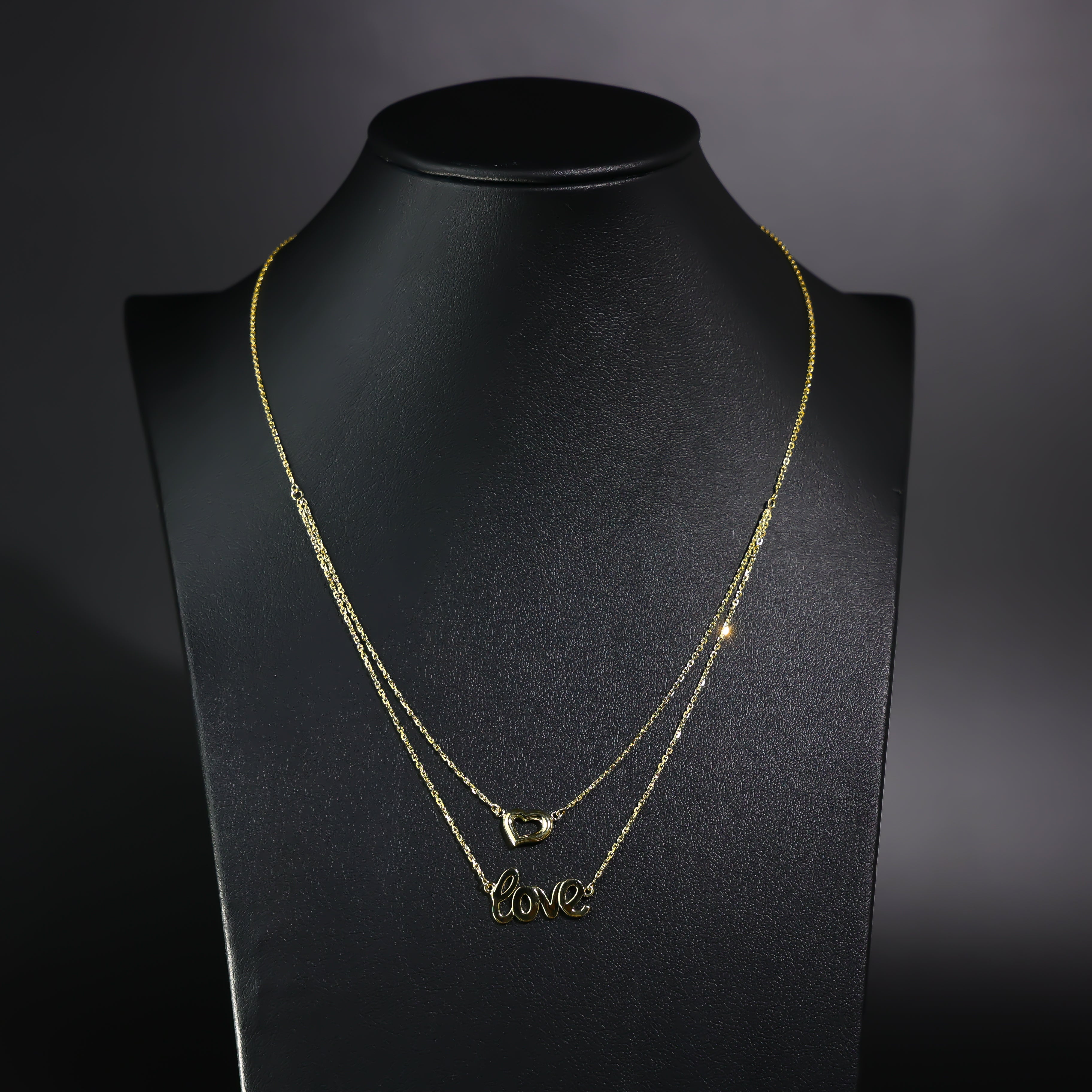 Gold Love Heart Necklace Model-NK0314 - Charlie & Co. Jewelry