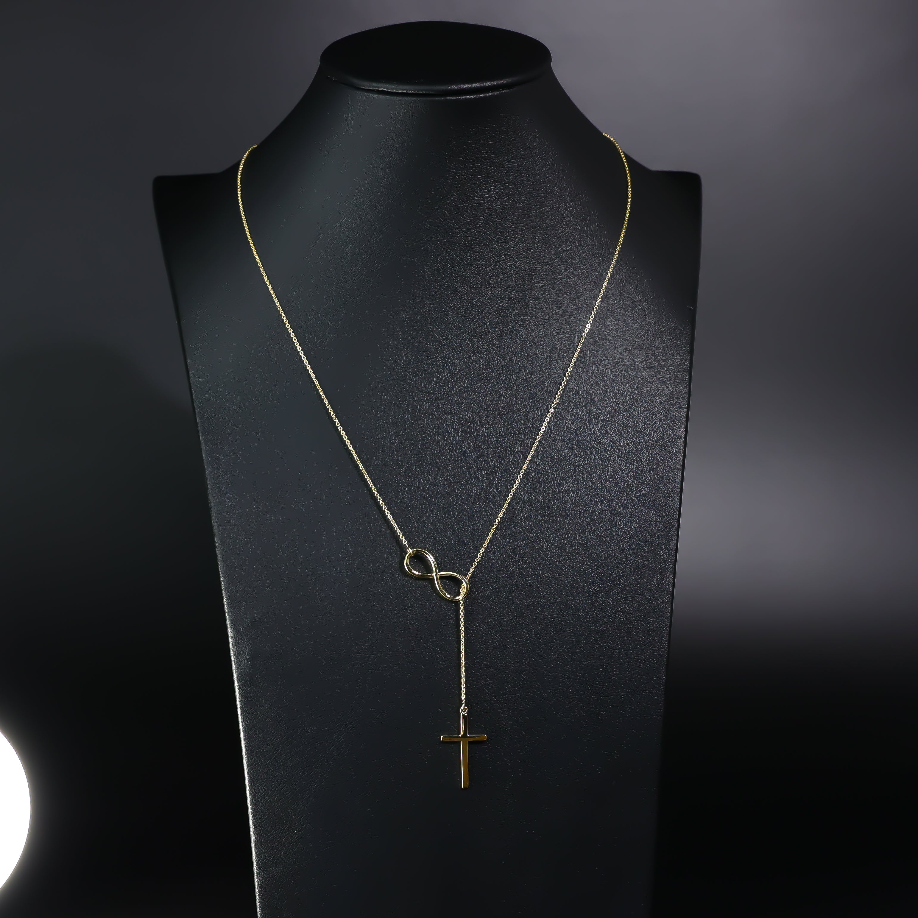 Gold Infinity Cross Necklace Model-NK0297 - Charlie & Co. Jewelry