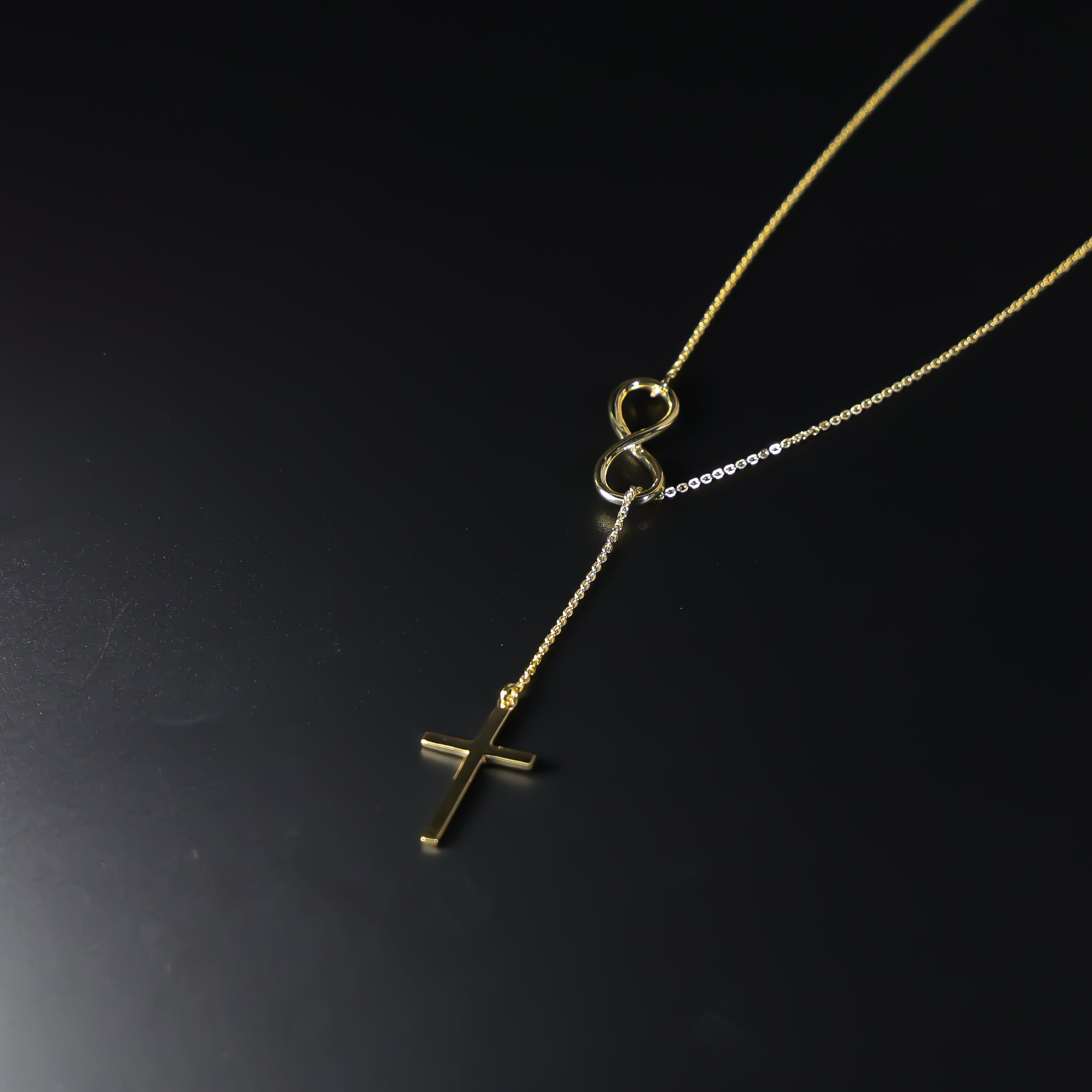Gold Infinity Cross Necklace Model-NK0297 - Charlie & Co. Jewelry