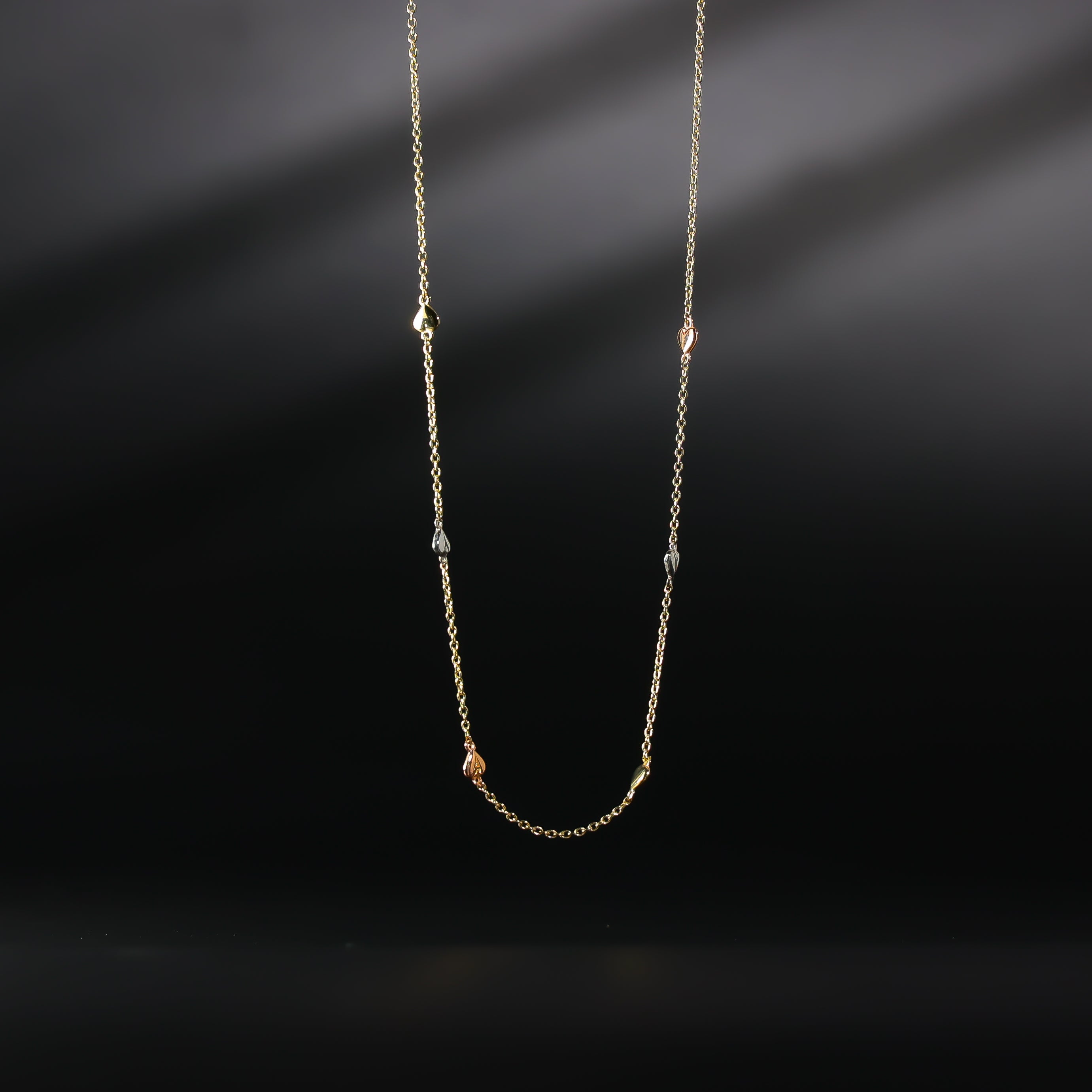 Gold Multi Heart Charm Necklace Model-NK0318 - Charlie & Co. Jewelry