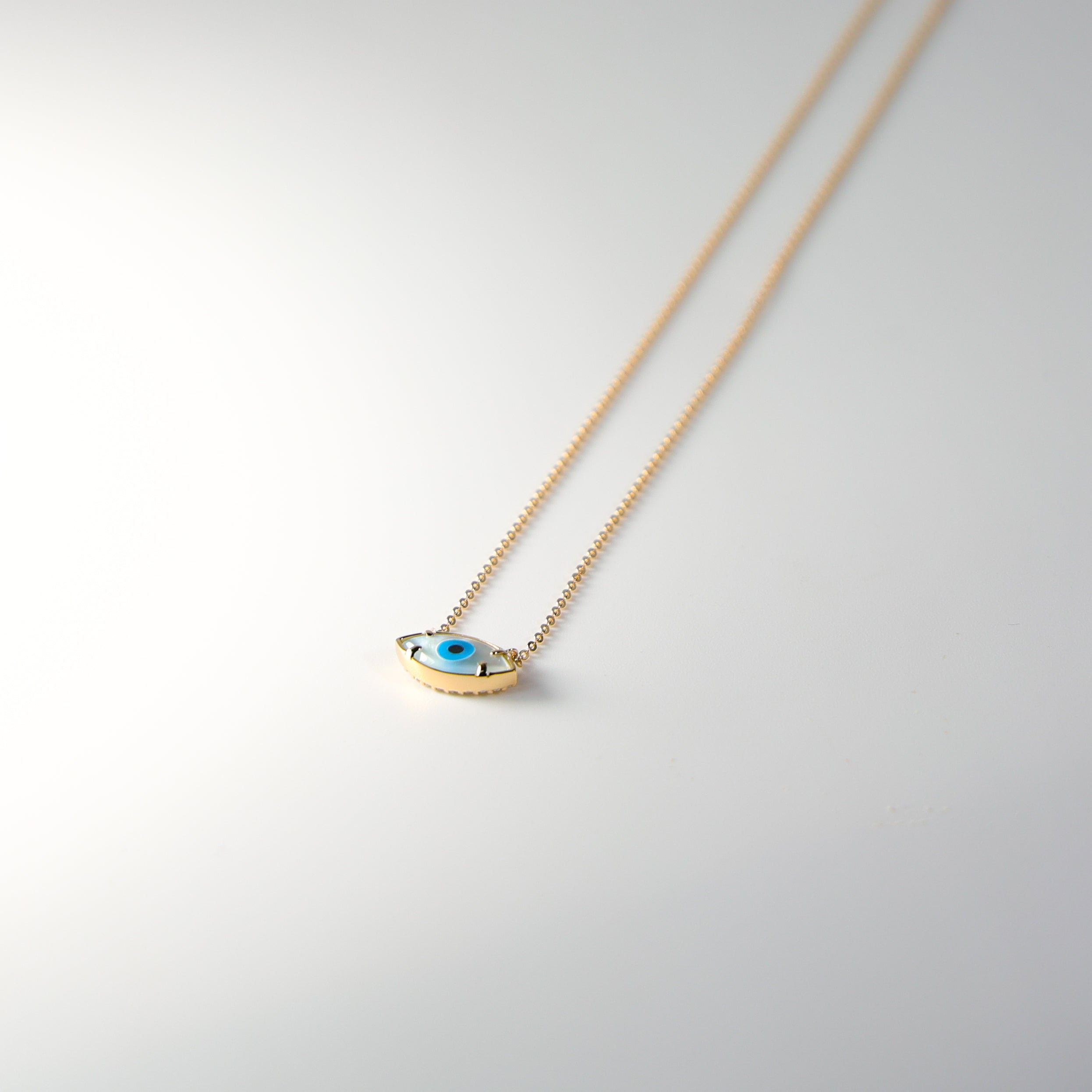 14K Gold Evil Eye Necklace Model-NK0228 - Charlie & Co. Jewelry