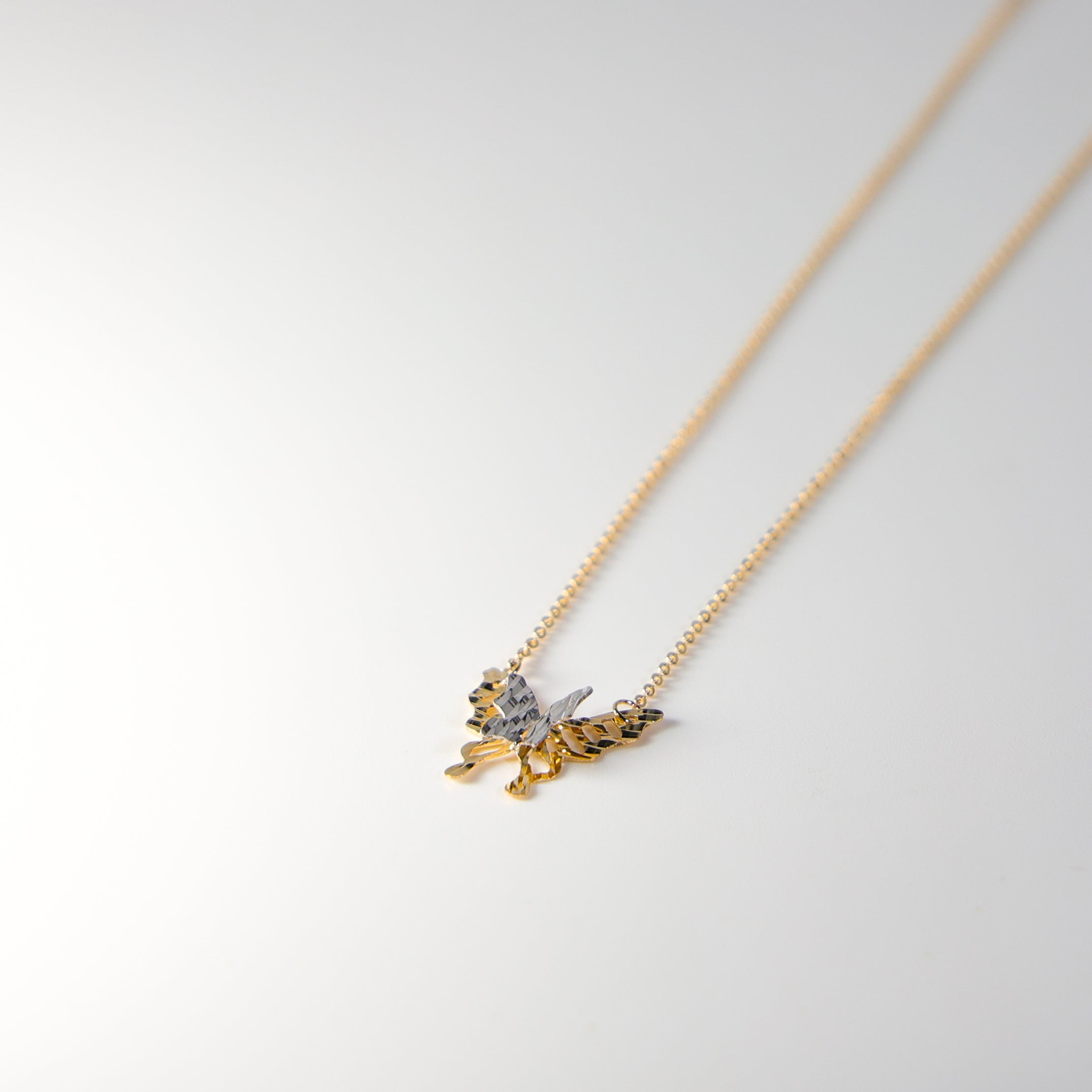 14K Gold Butterfly Necklace Model-NK0243 - Charlie & Co. Jewelry