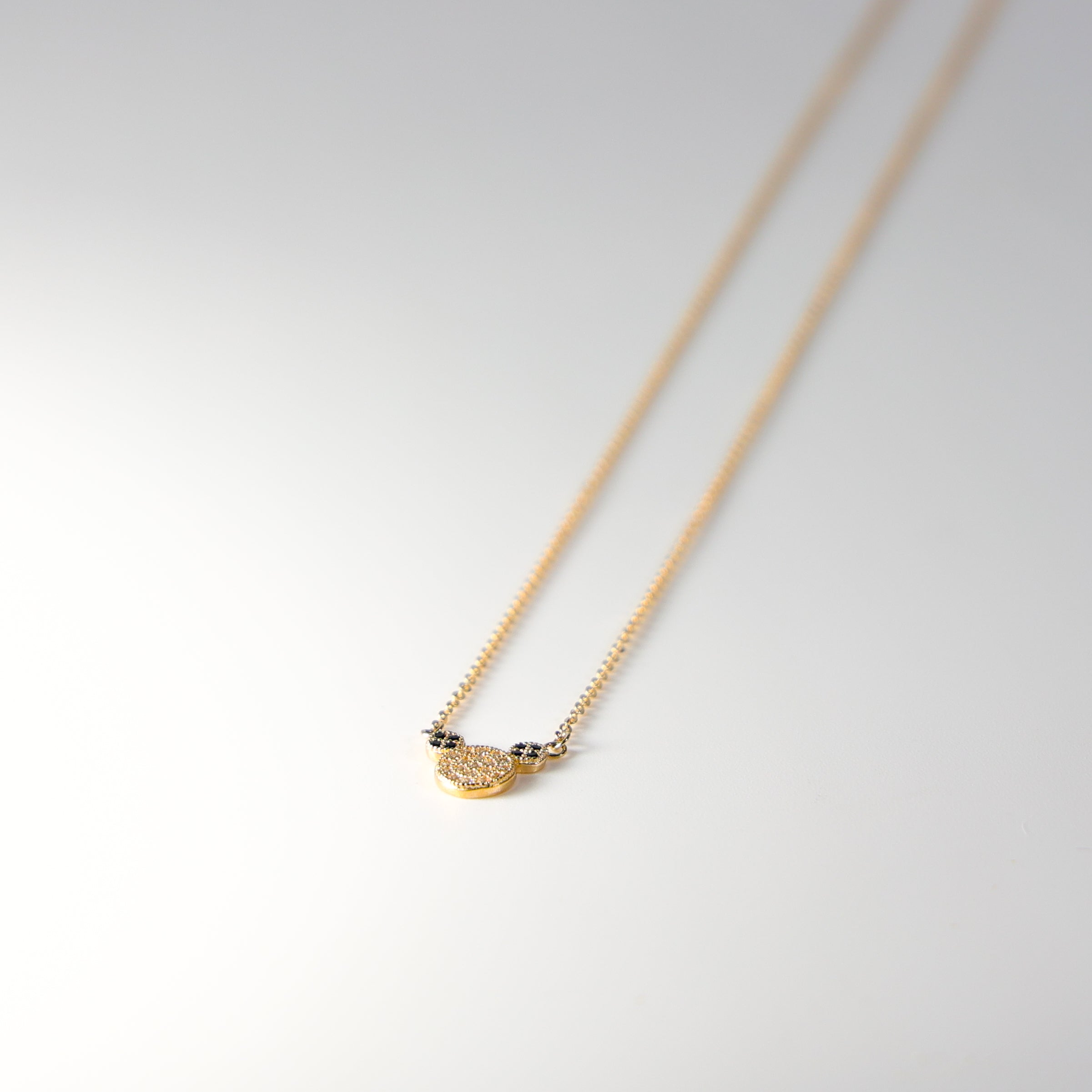 14K Dainty Gold Micky Mouse Necklace Model-NK0109 - Charlie & Co. Jewelry