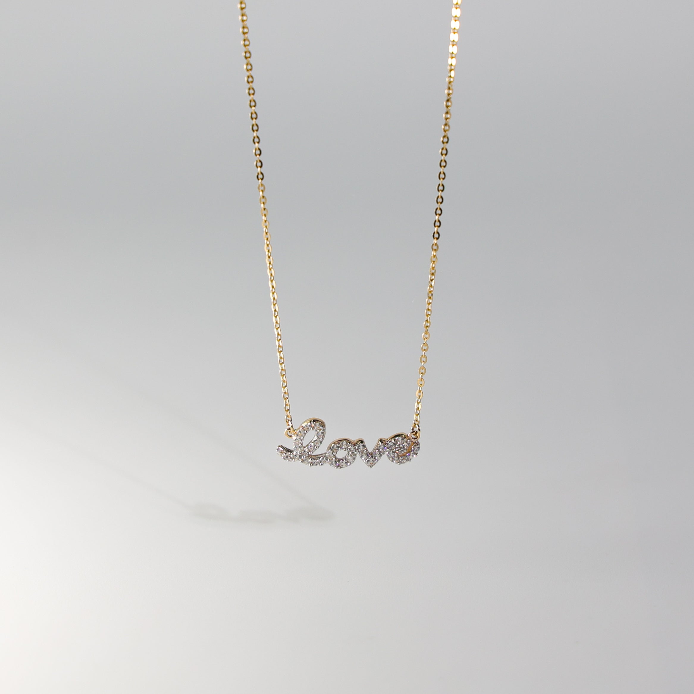 14K Dainty Gold Love Necklace Model-NK0216 - Charlie & Co. Jewelry