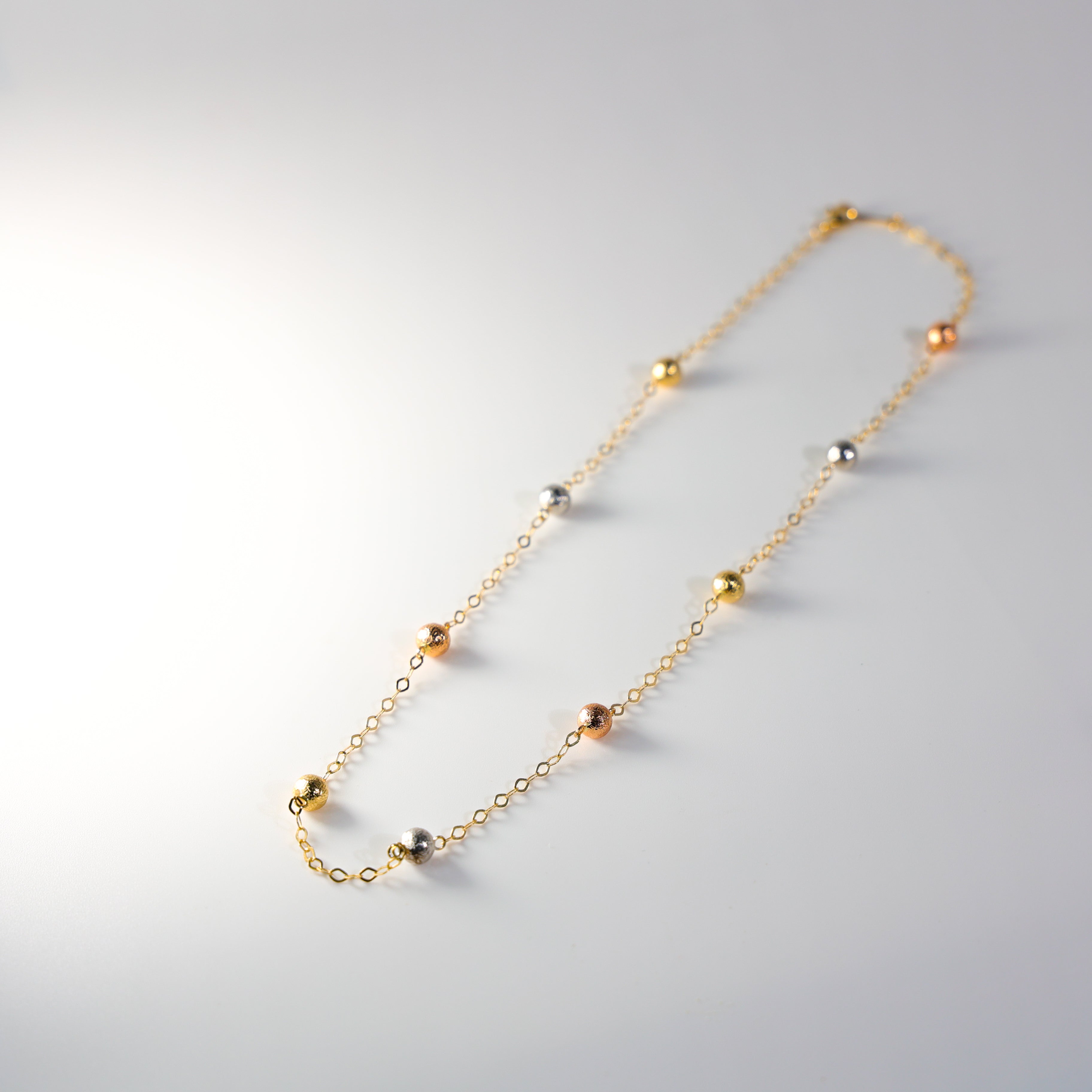 Gold Bead Necklace Model-NK0037 - Charlie & Co. Jewelry