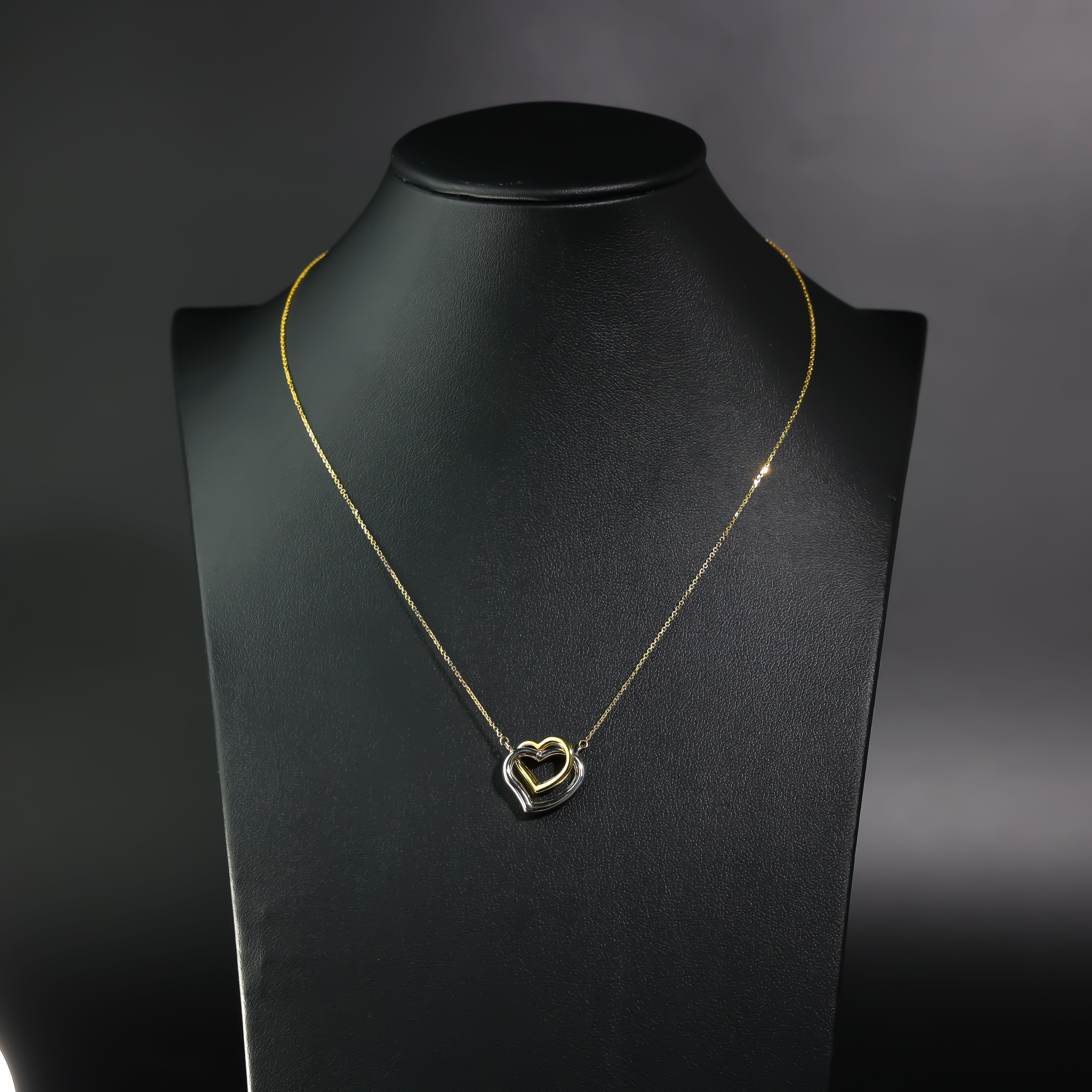 Gold Double Heart Necklace Model-NK0149 - Charlie & Co. Jewelry