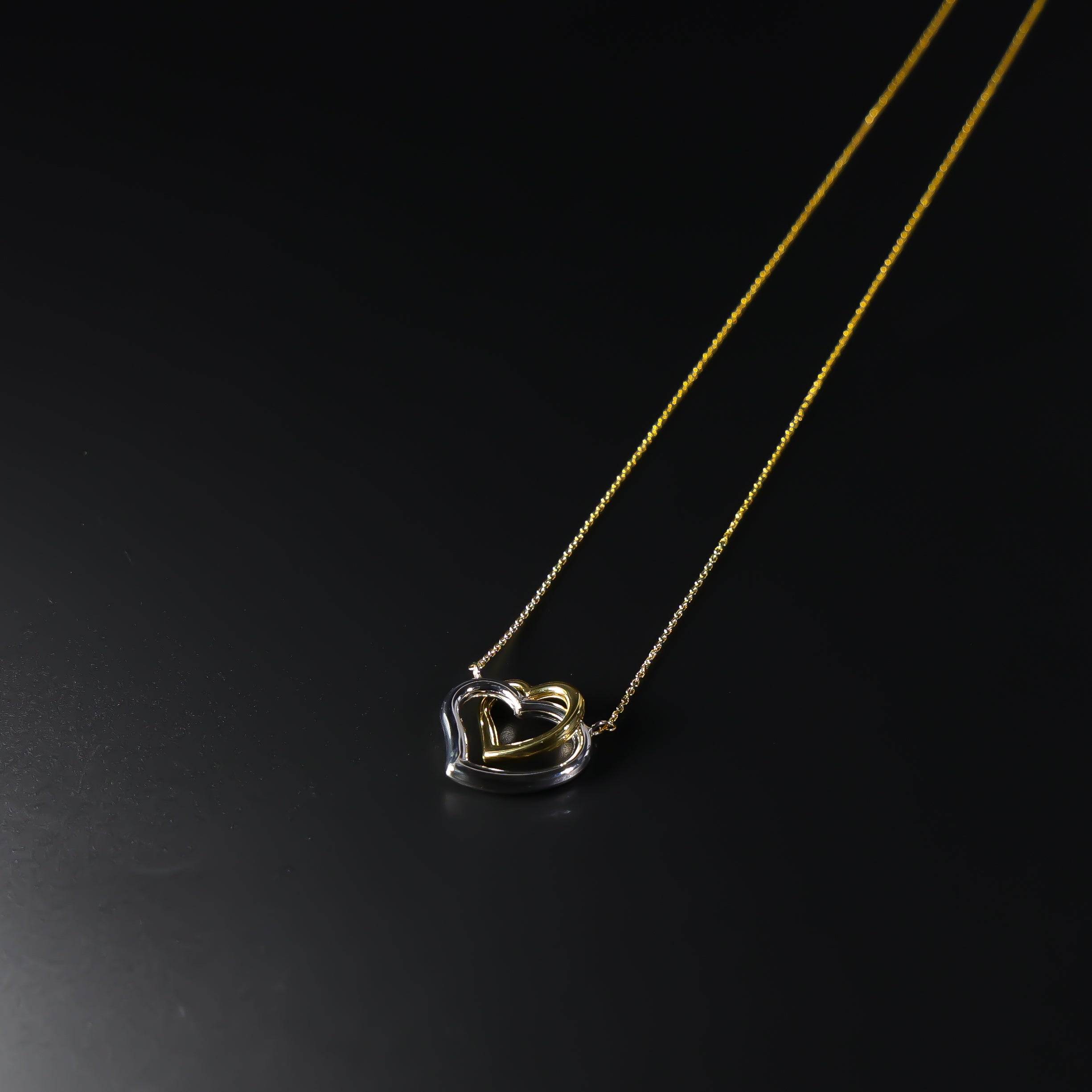Gold Double Heart Necklace Model-NK0149 - Charlie & Co. Jewelry
