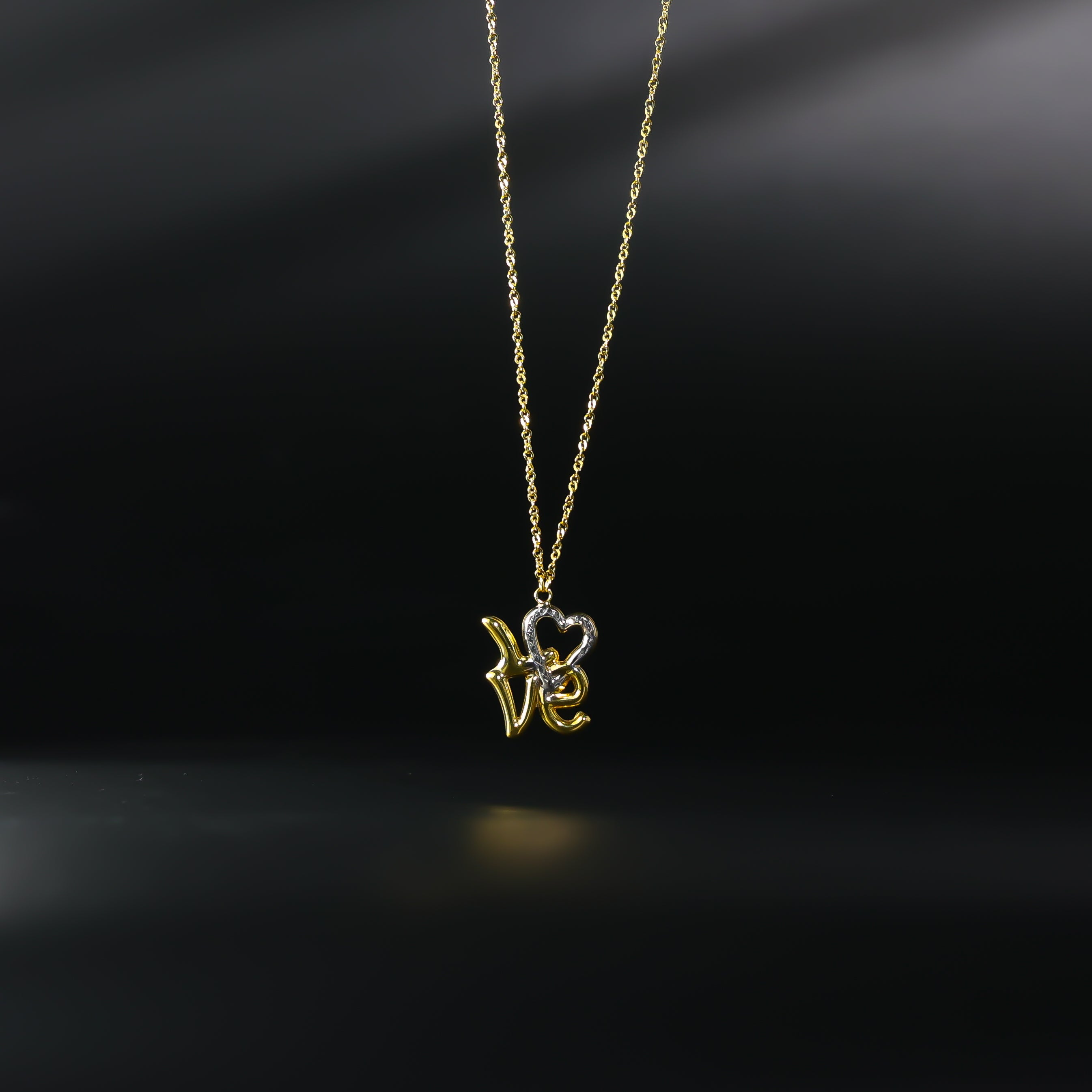Gold Love Heart Charm Necklace Model-NK0145 - Charlie & Co. Jewelry