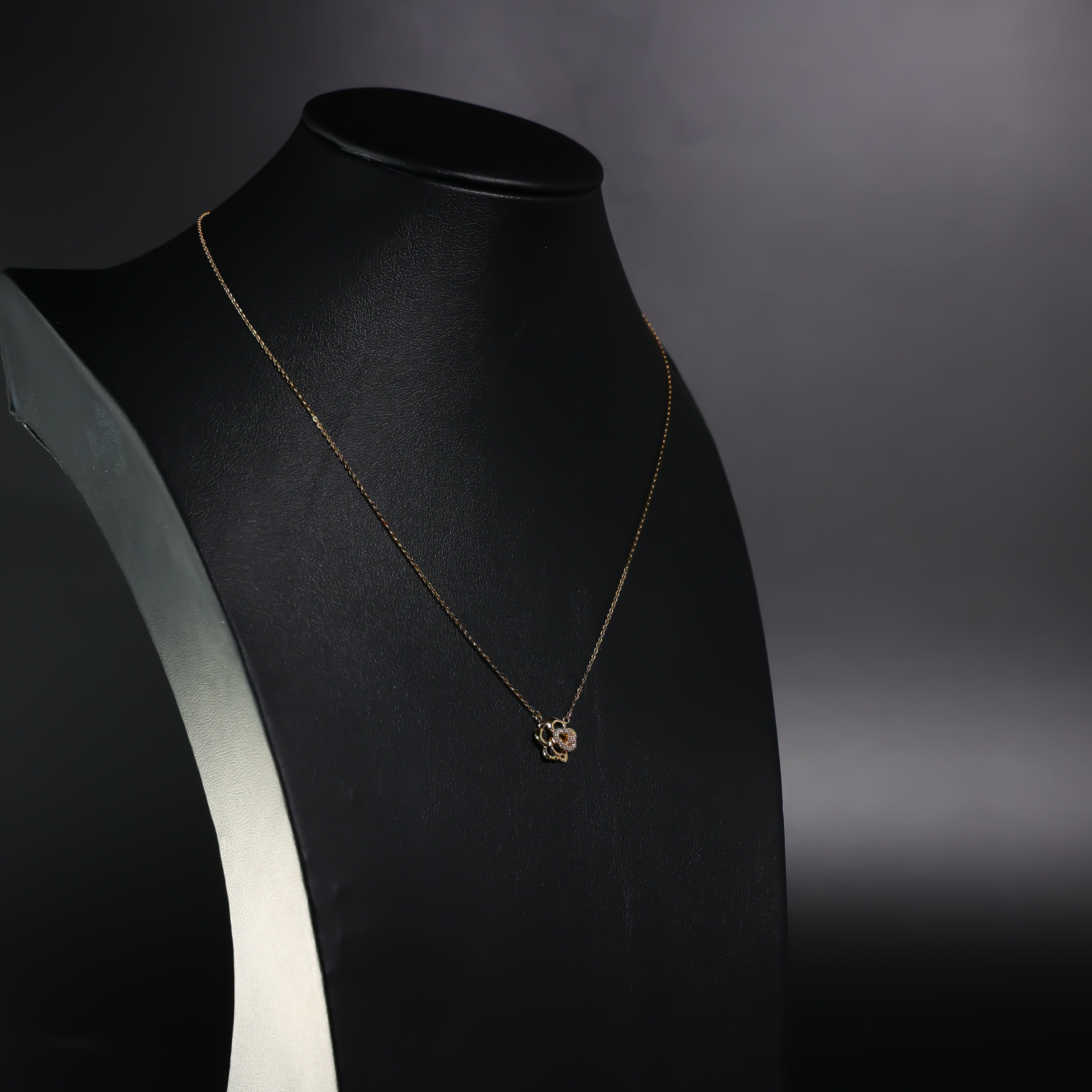 14K Gold Rose Flower Necklace Model-NK0103 - Charlie & Co. Jewelry