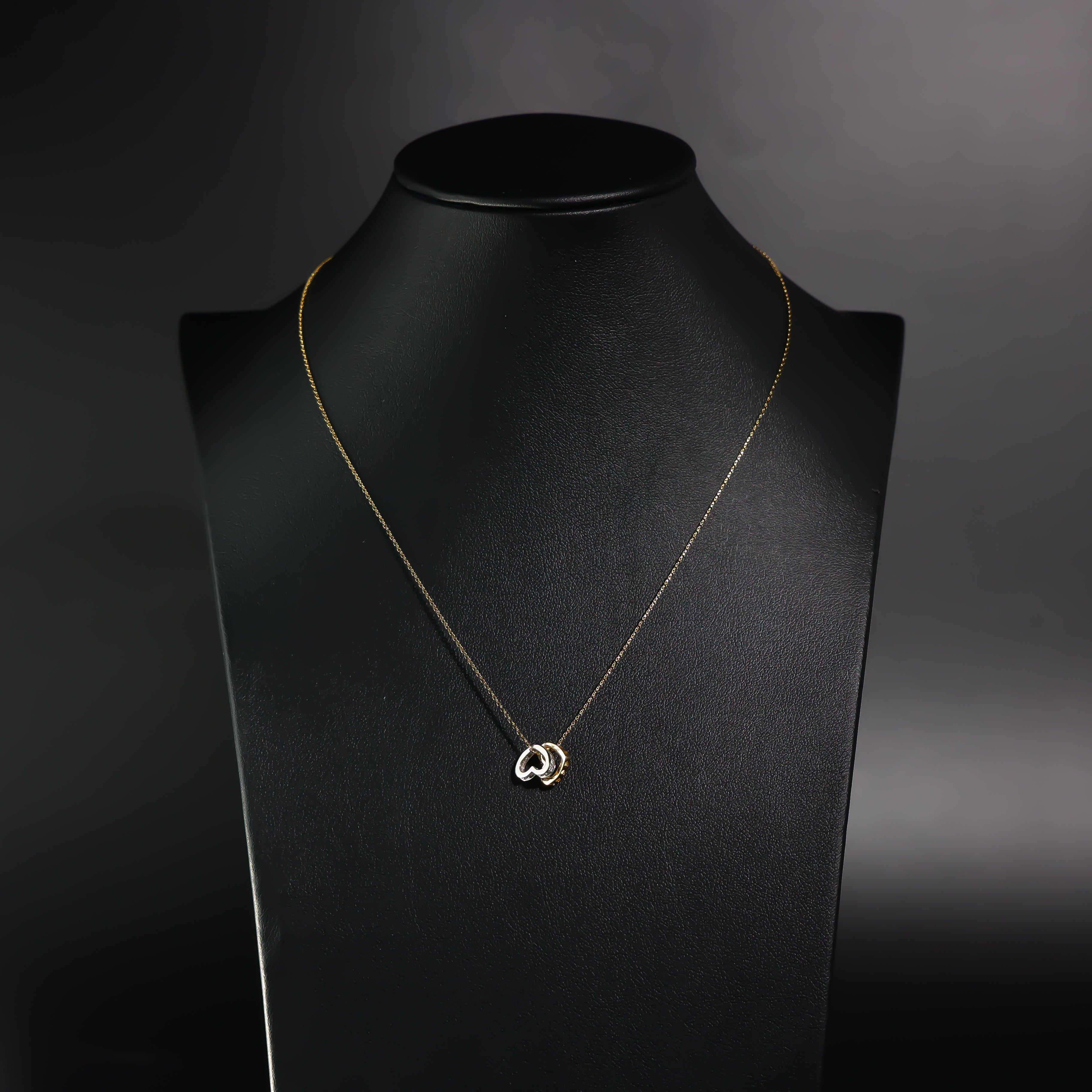 Gold Hanging Hearts Charm Necklace Model-NK0219 - Charlie & Co. Jewelry