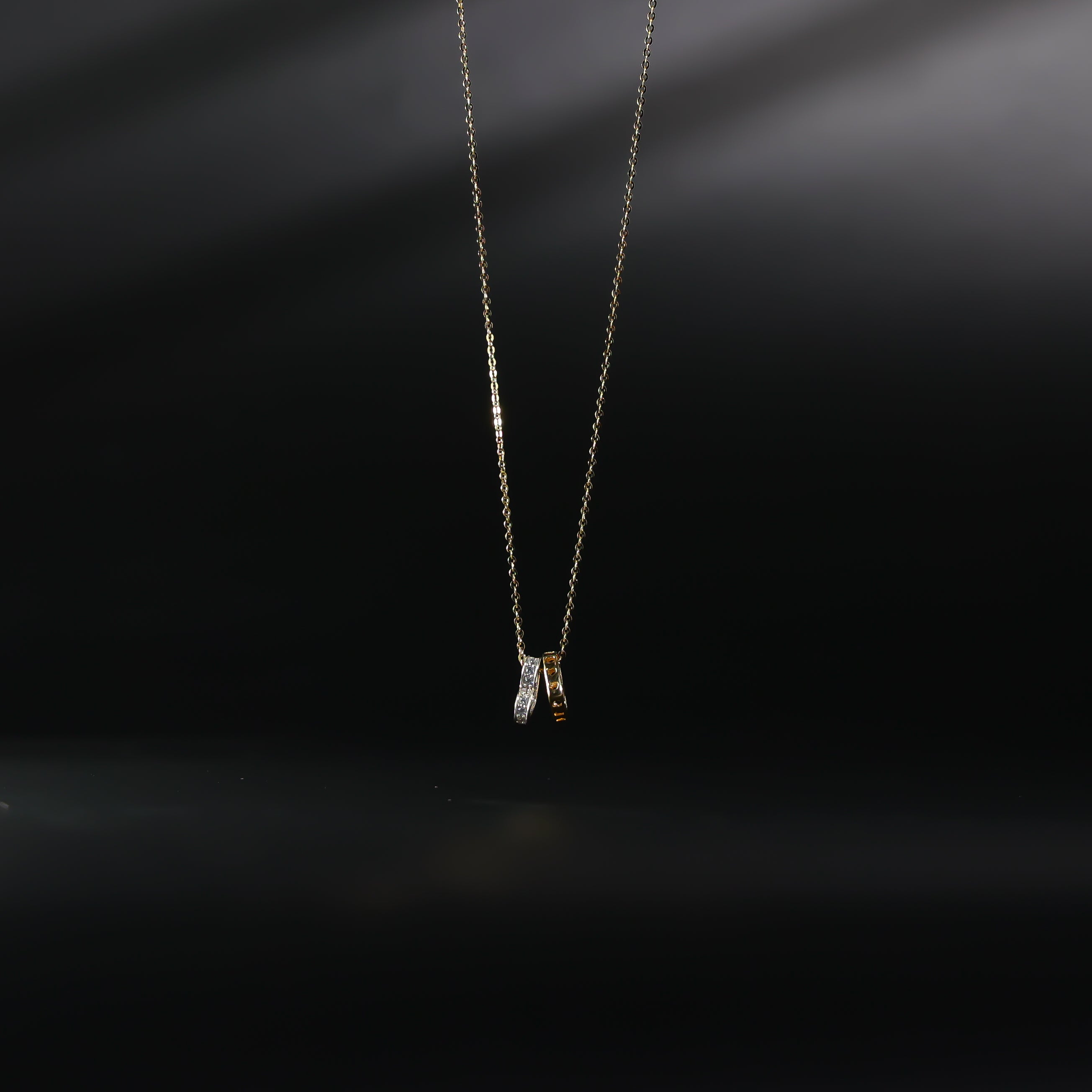 Gold Hanging Hearts Charm Necklace Model-NK0219 - Charlie & Co. Jewelry