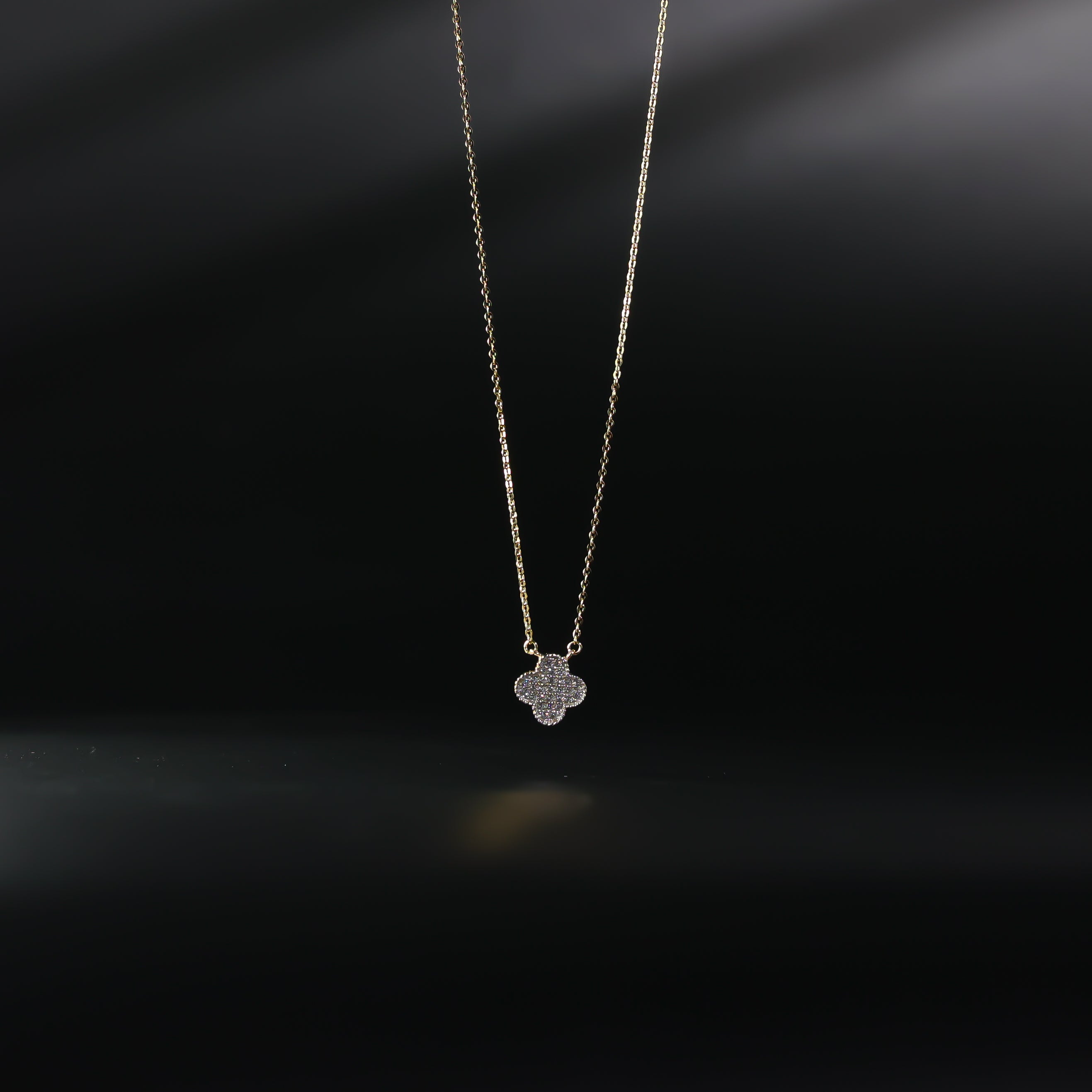 14K Gold Four leaf Clover Necklace Model-NK0222 - Charlie & Co. Jewelry
