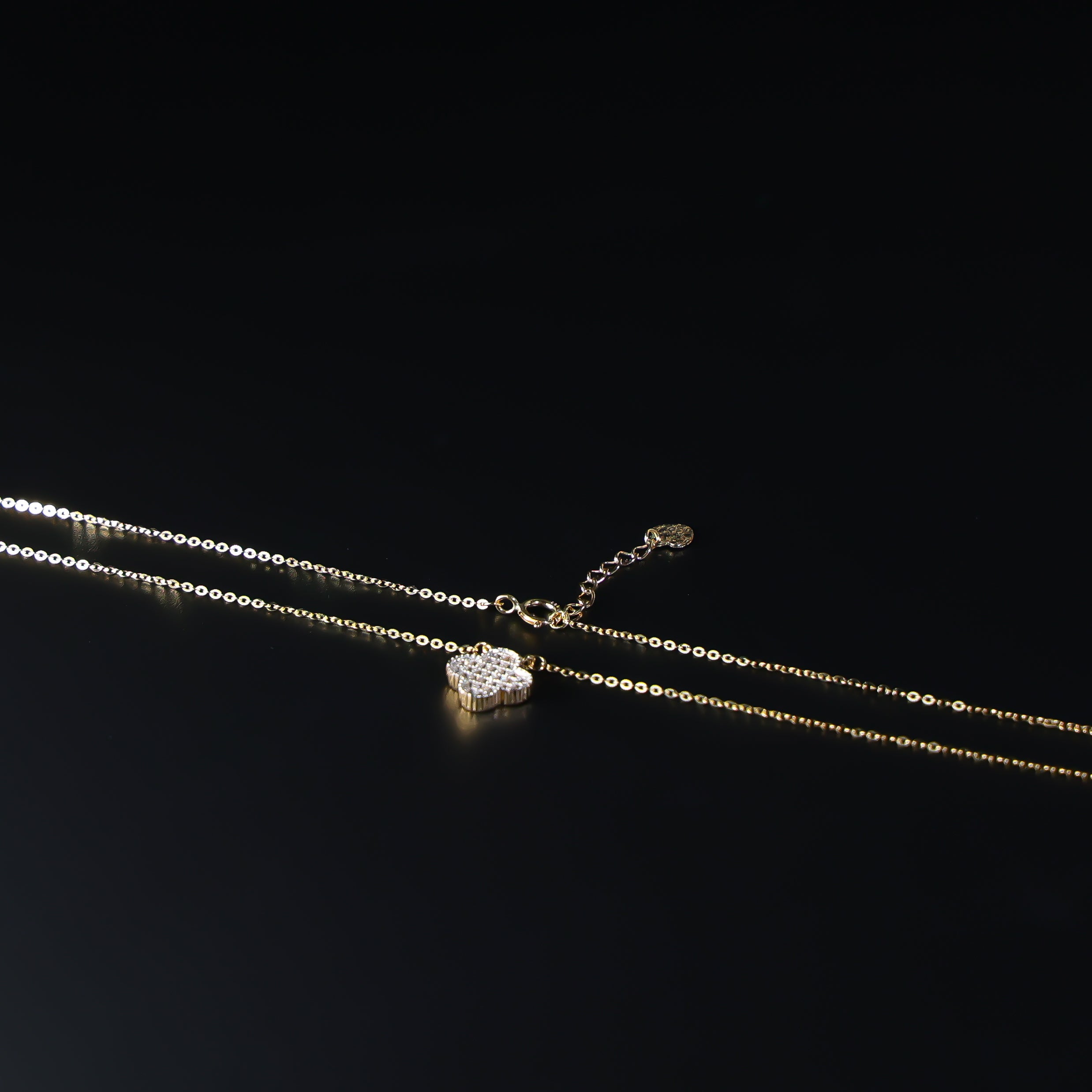 14K Gold Four leaf Clover Necklace Model-NK0222 - Charlie & Co. Jewelry
