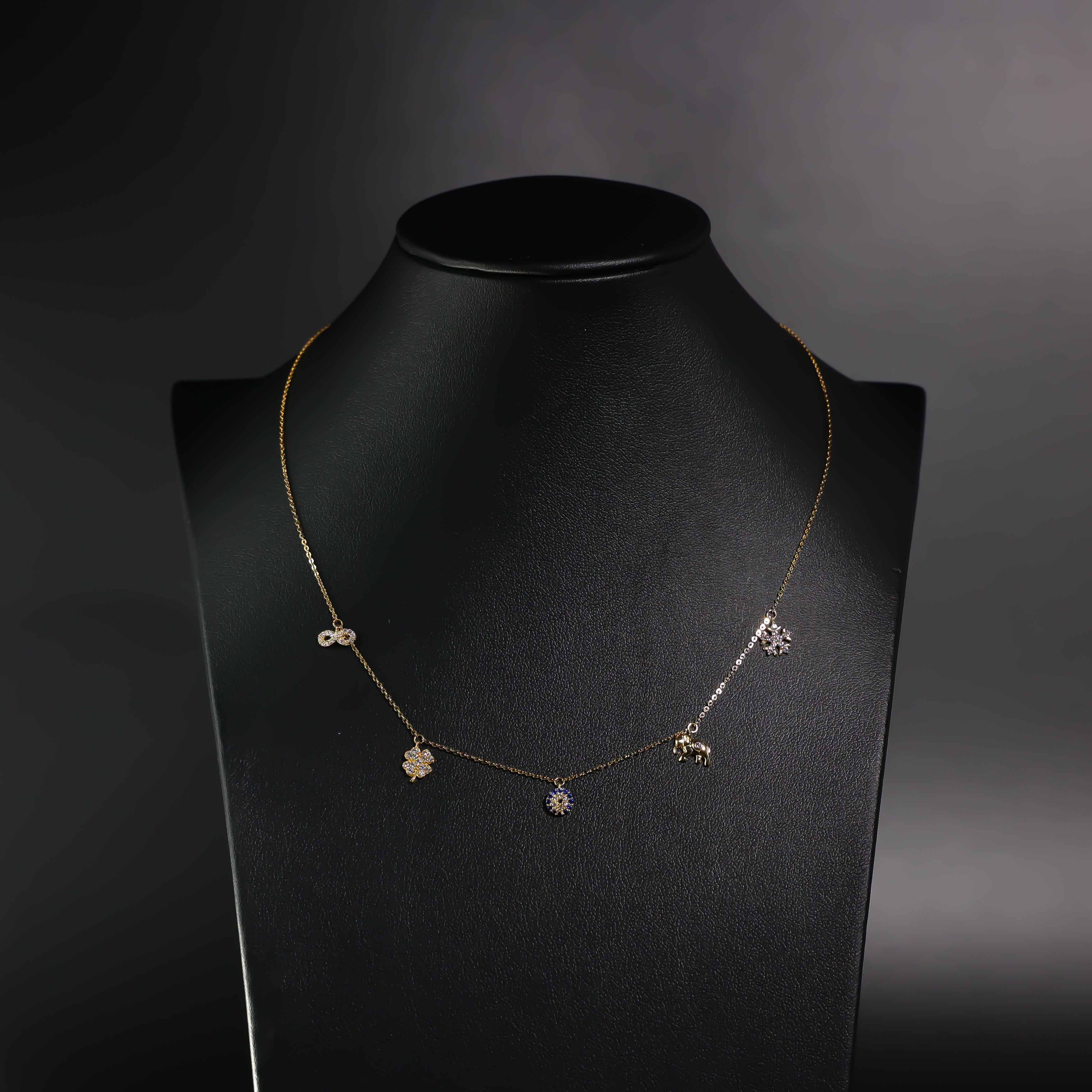 Gold Lucky Charms Necklace Model-NK0300 - Charlie & Co. Jewelry