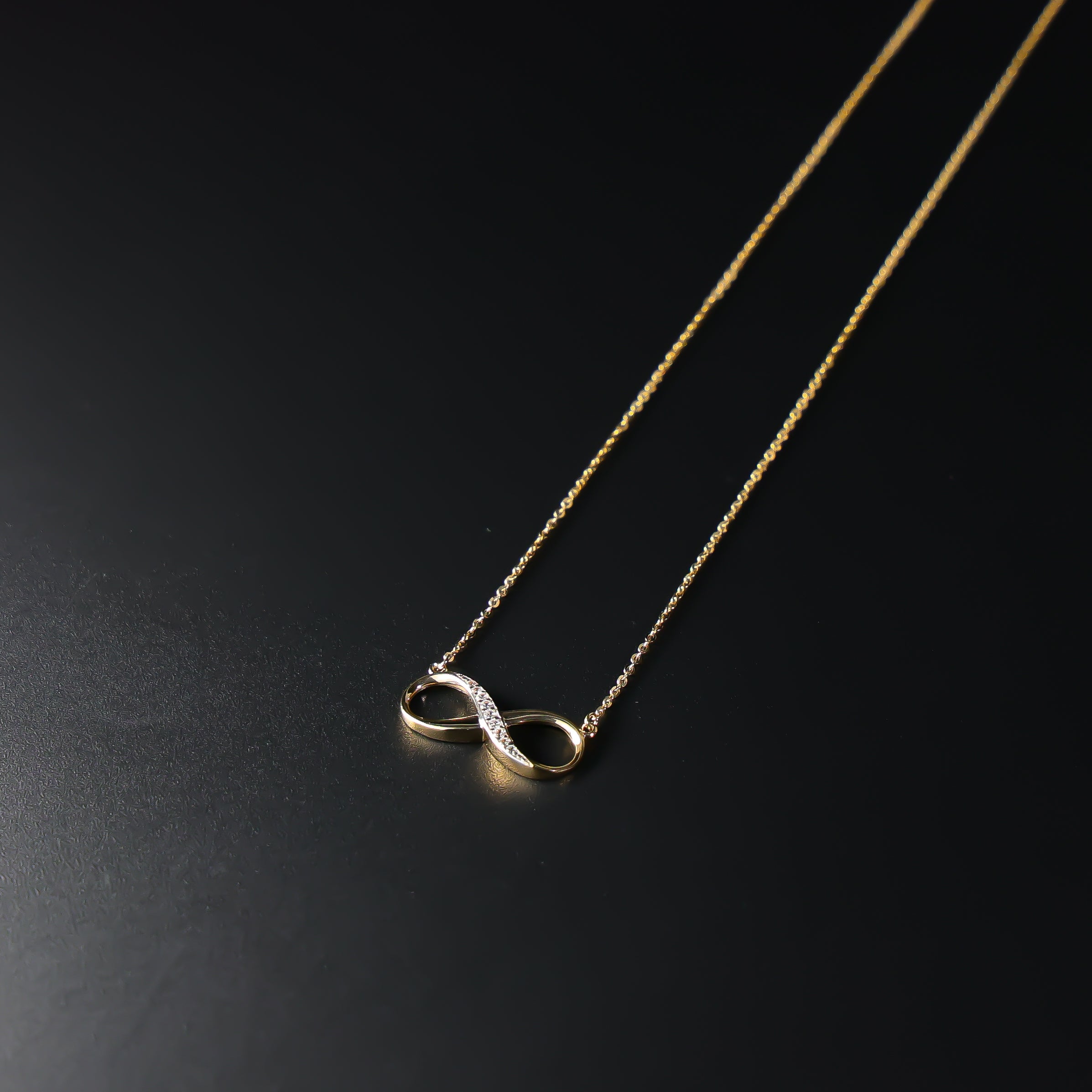14K Dainty Gold Infinity Necklace Model-NK0210 - Charlie & Co. Jewelry