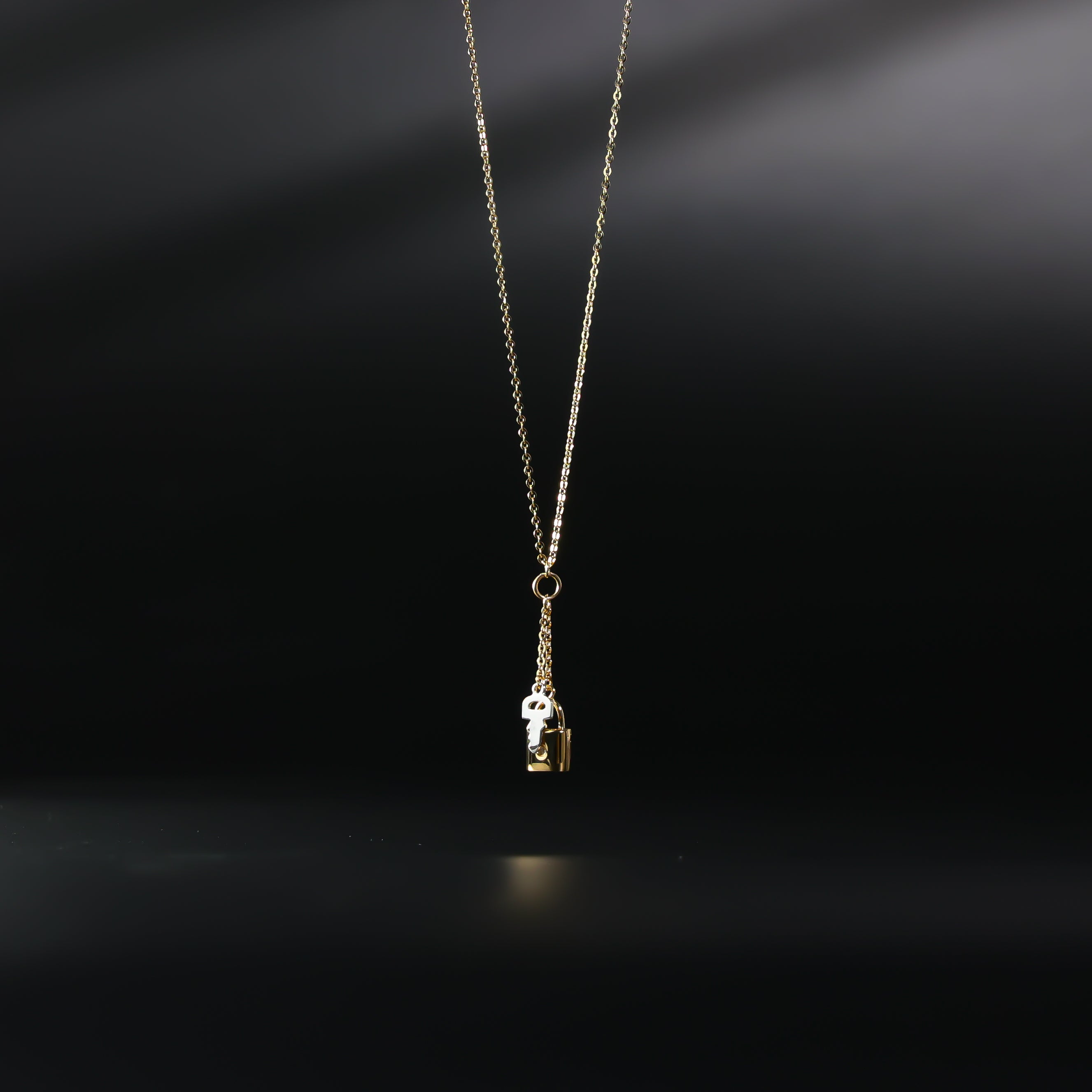 Gold Lock And Key Charm Necklace Model-NK0223 - Charlie & Co. Jewelry