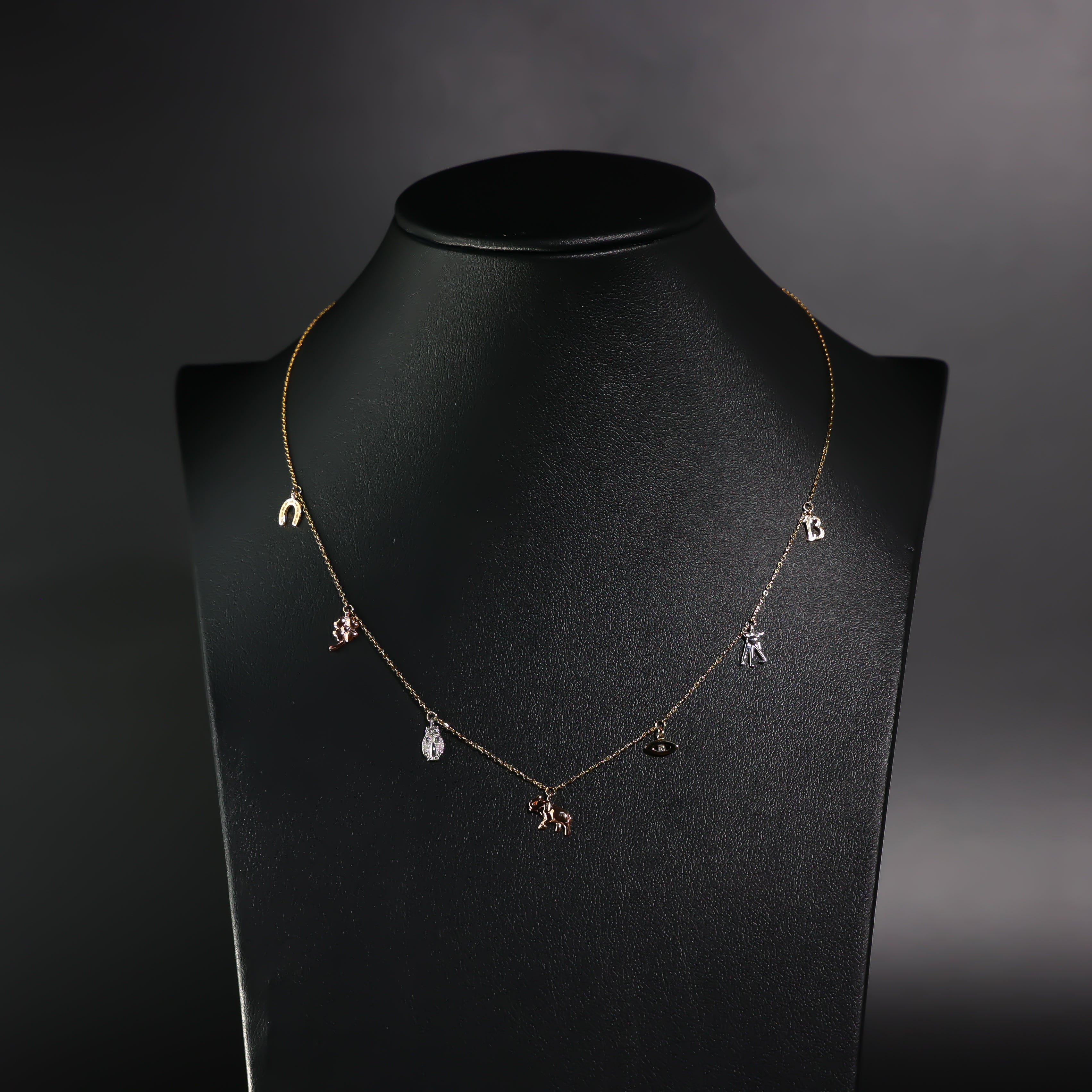 Gold Lucky Charms Necklace Model-NK0197 - Charlie & Co. Jewelry