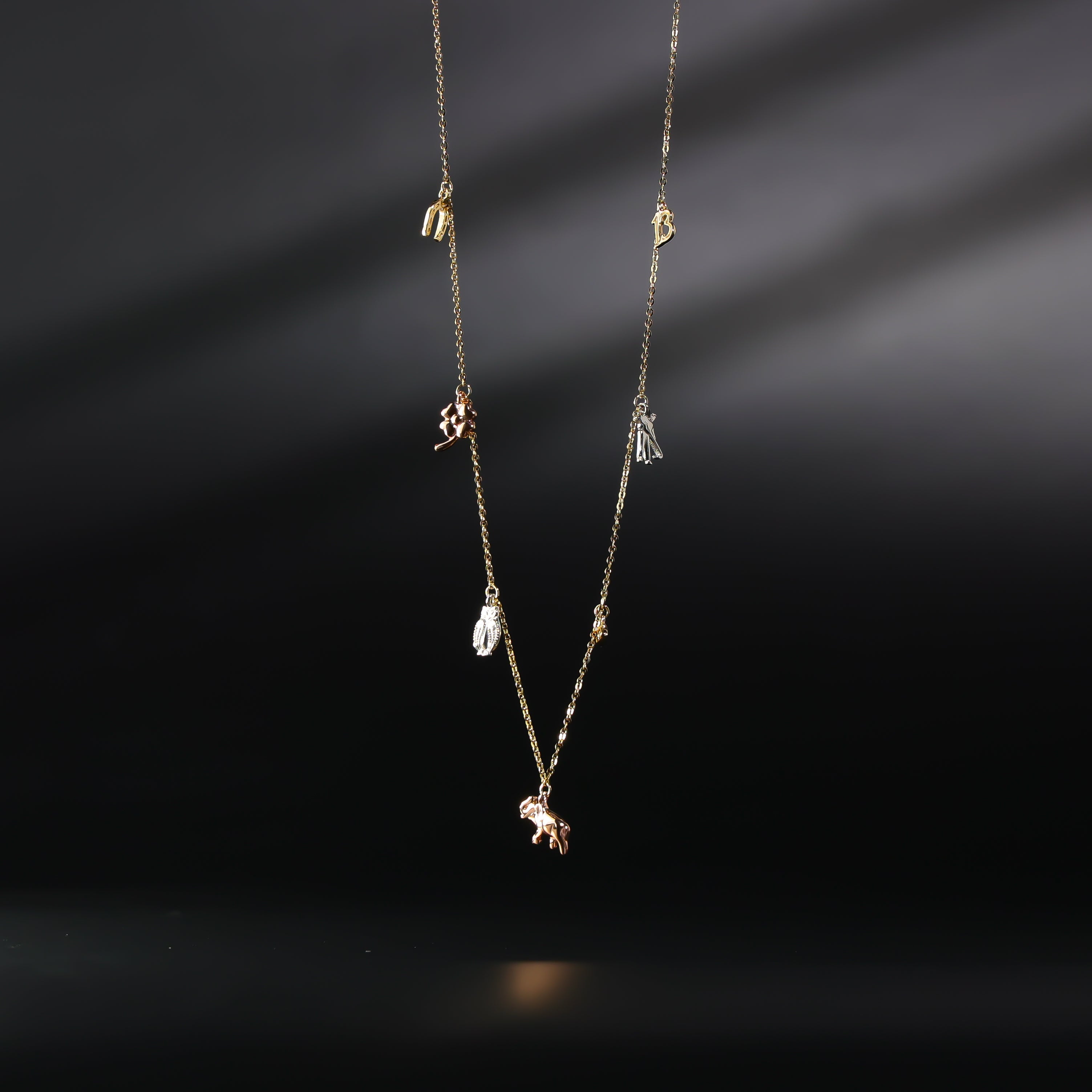 Gold Lucky Charms Necklace Model-NK0197 - Charlie & Co. Jewelry