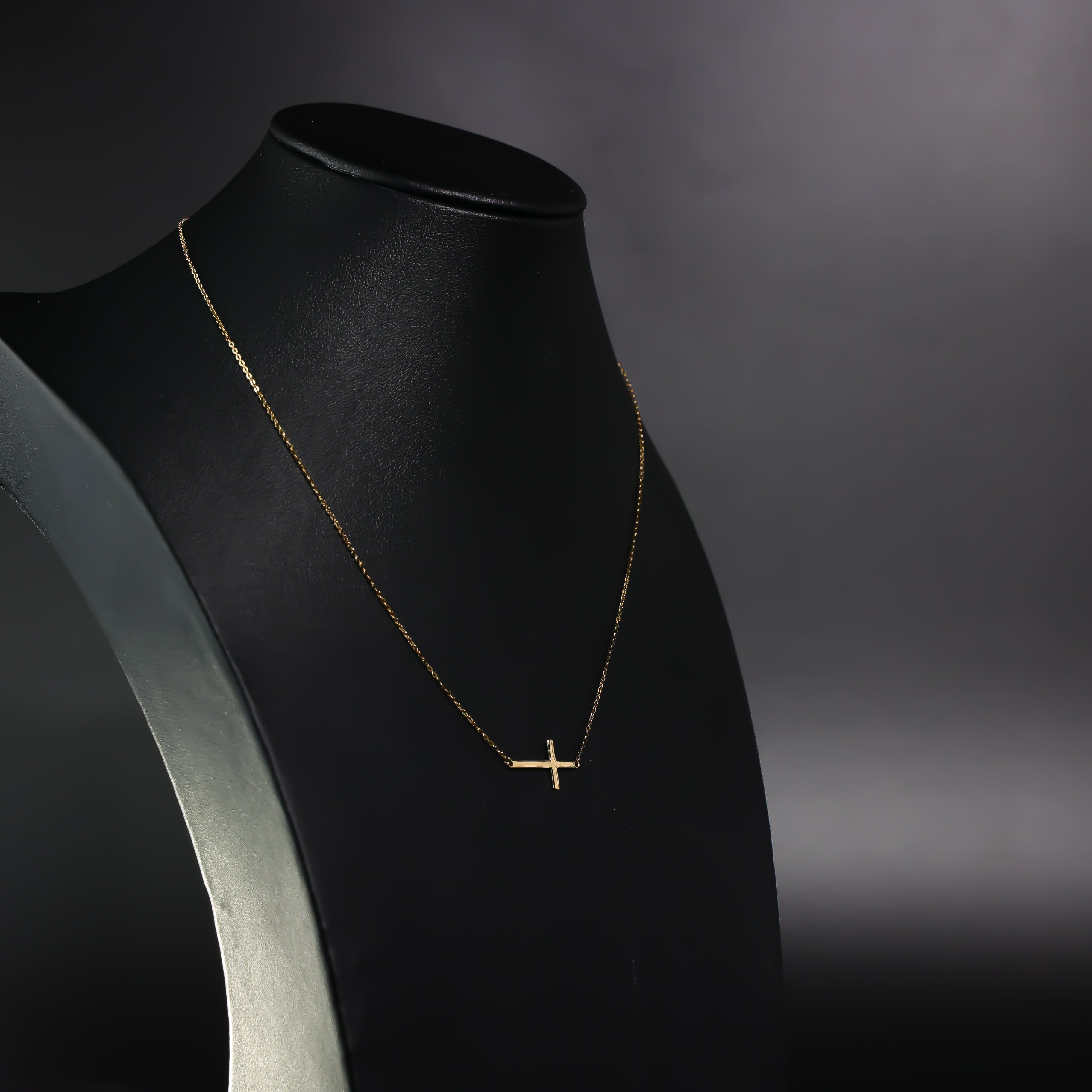 14K Dainty Gold Cross Necklace Model-NK0204 - Charlie & Co. Jewelry