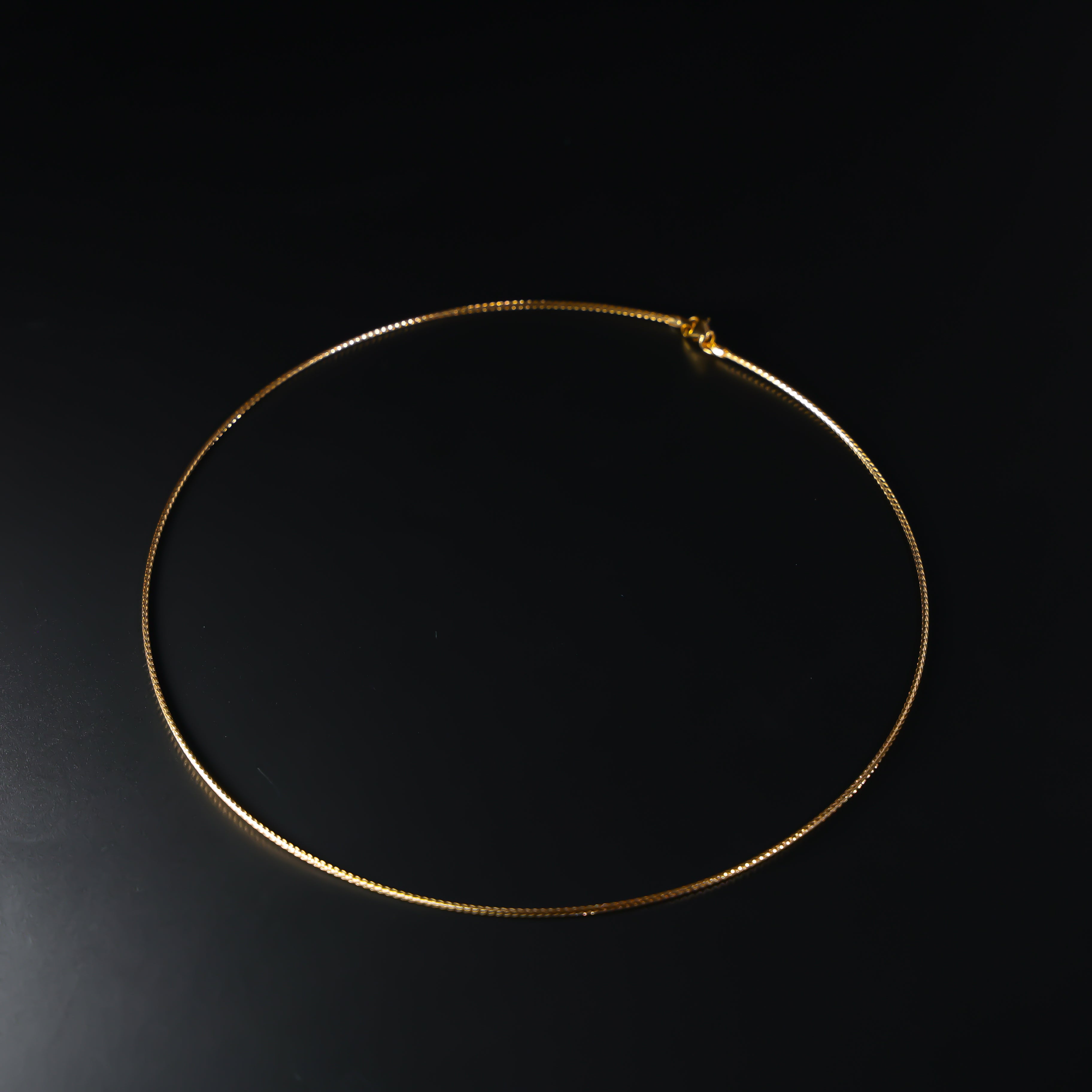14K 1MM Gold Sparkle Omega Necklace Model-NK0013 - Charlie & Co. Jewelry