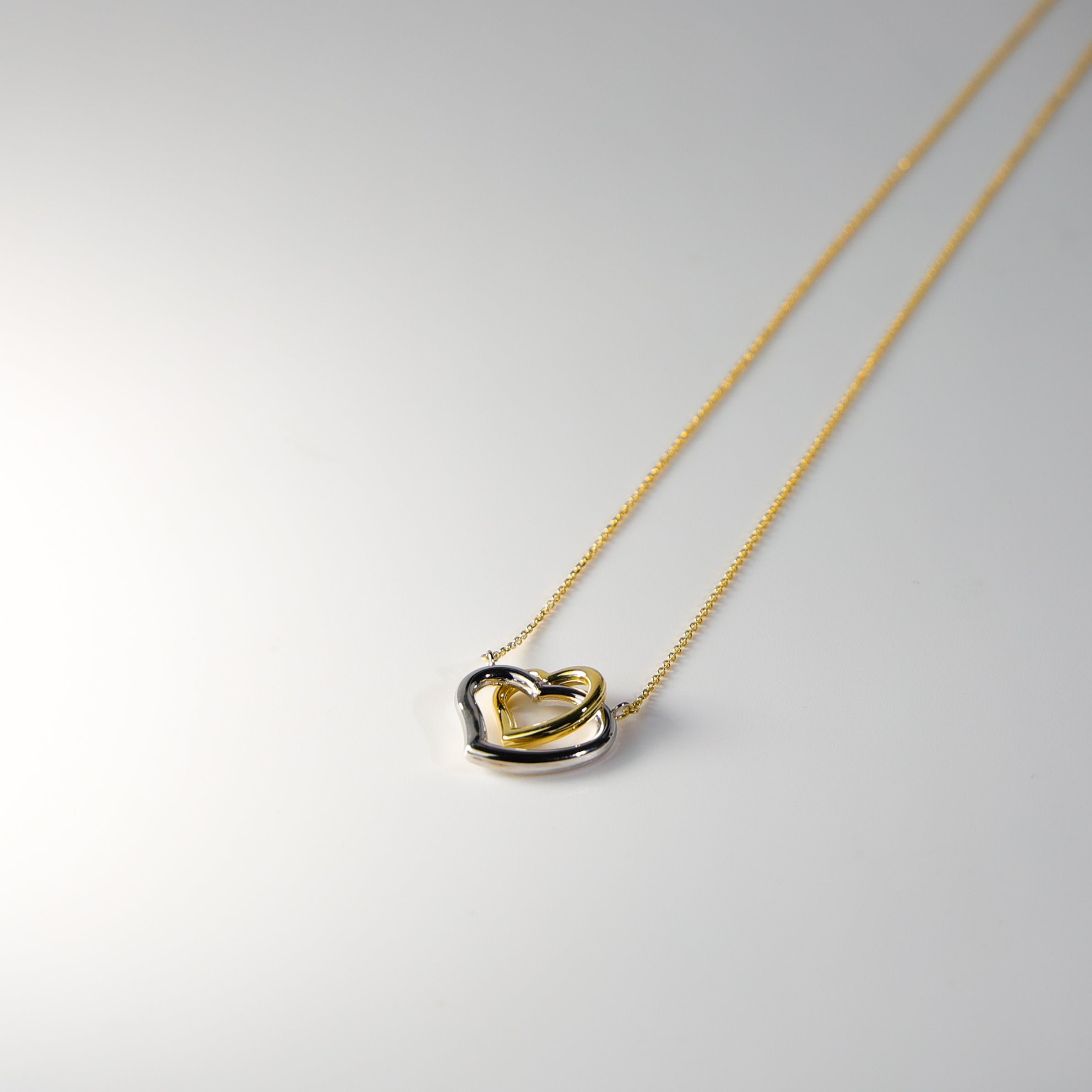 Gold Double Heart Necklace Model-NK0149 - Charlie & Co. Jewelry