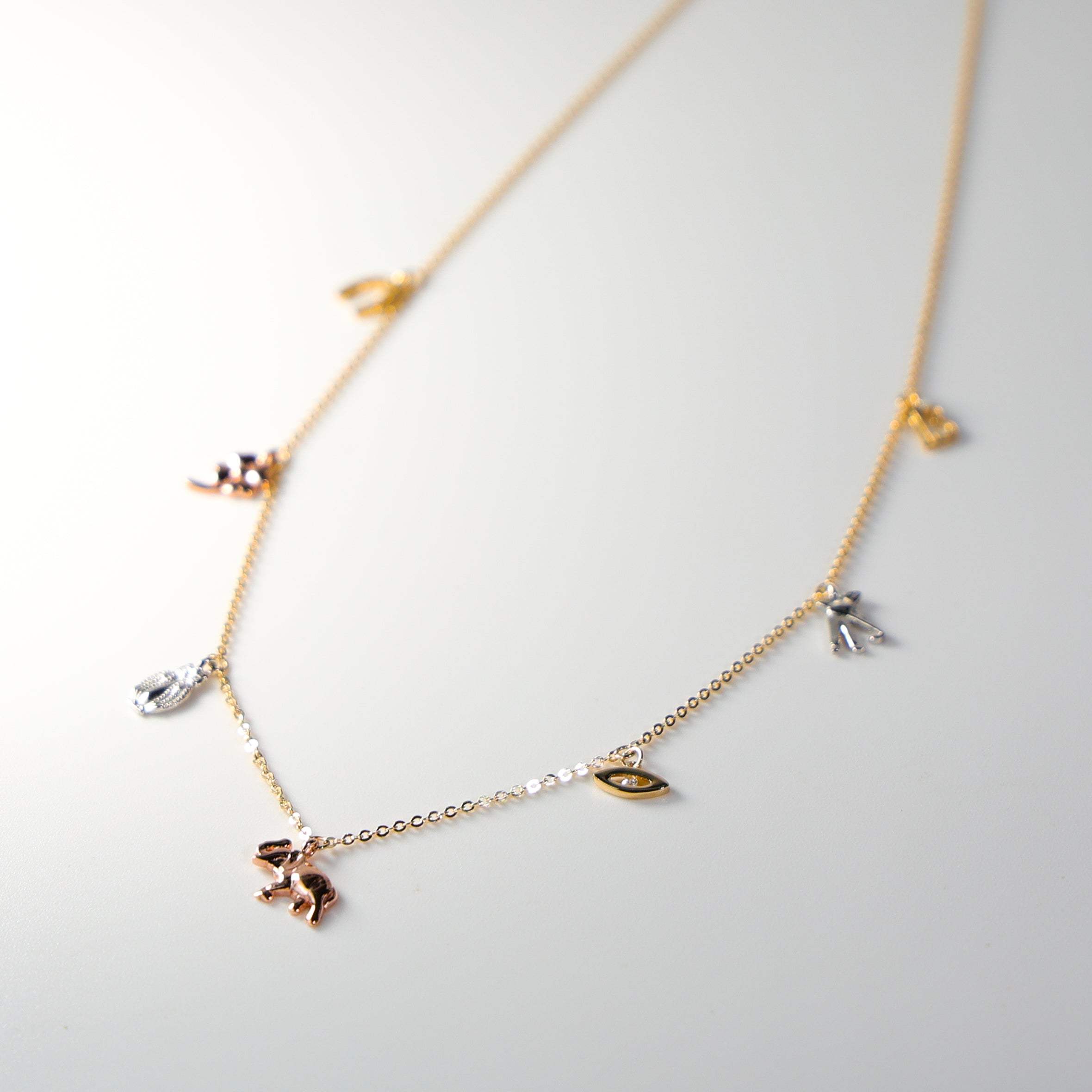Gold Lucky Charms Necklace Model-NK0197 - Charlie & Co. Jewelry