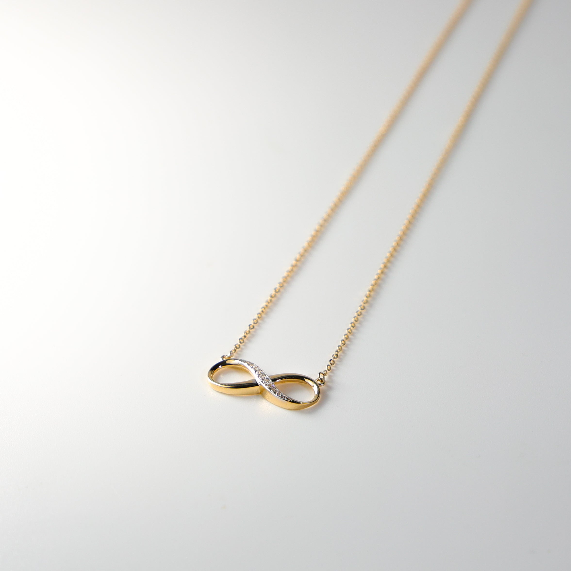14K Dainty Gold Infinity Necklace Model-NK0210 - Charlie & Co. Jewelry