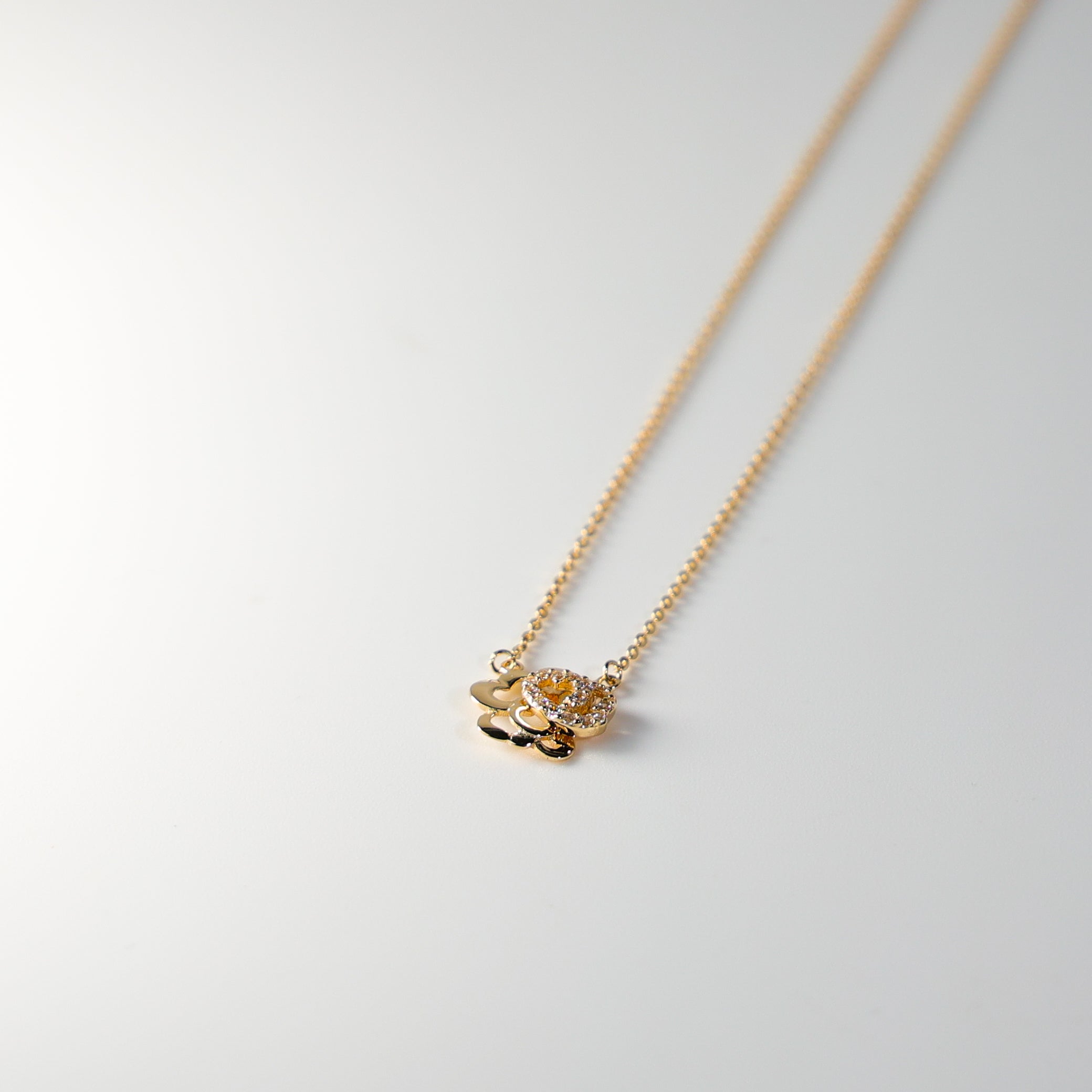 14K Gold Rose Flower Necklace Model-NK0103 - Charlie & Co. Jewelry