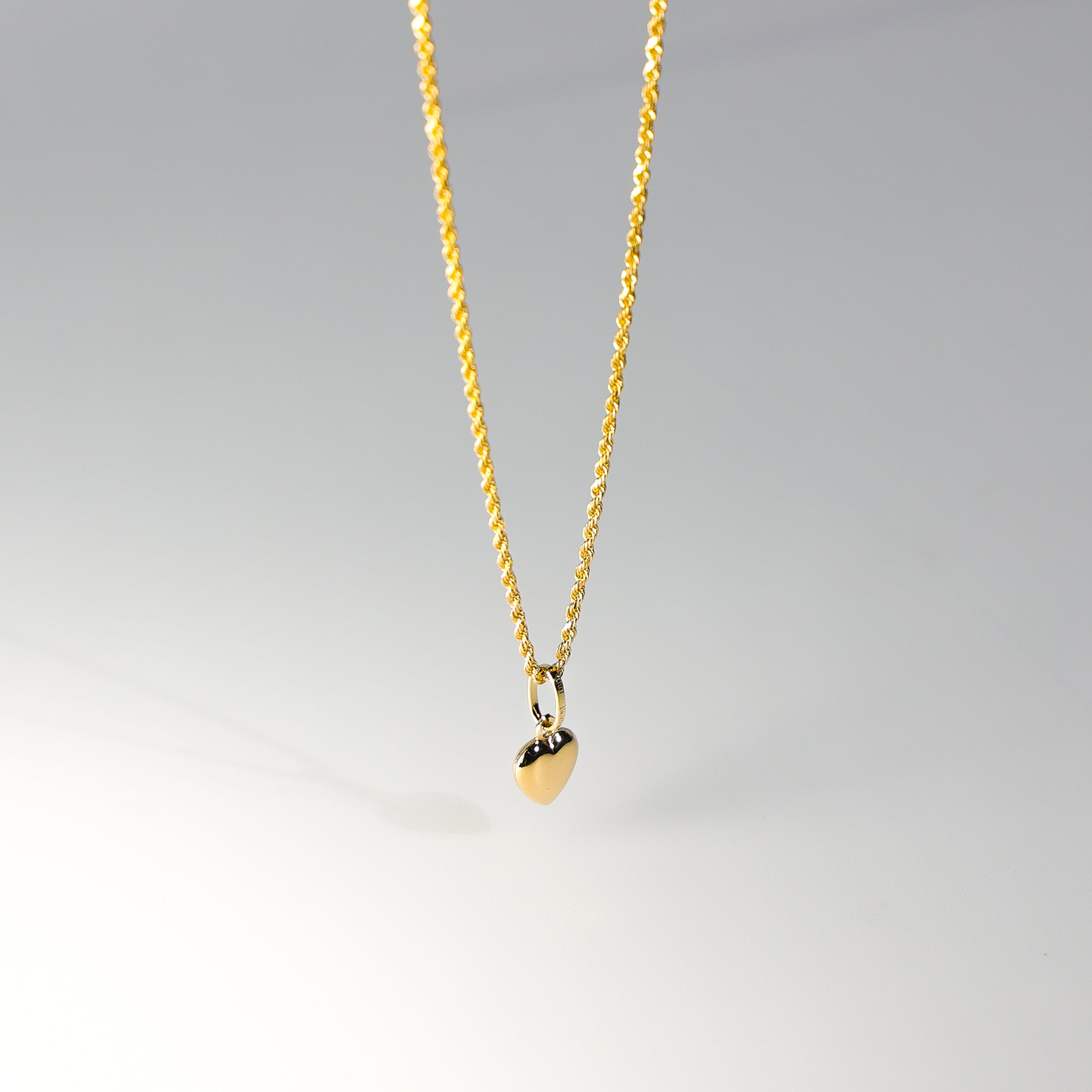 Gold Heart Charm Pendant Model-PT0446 - Charlie & Co. Jewelry