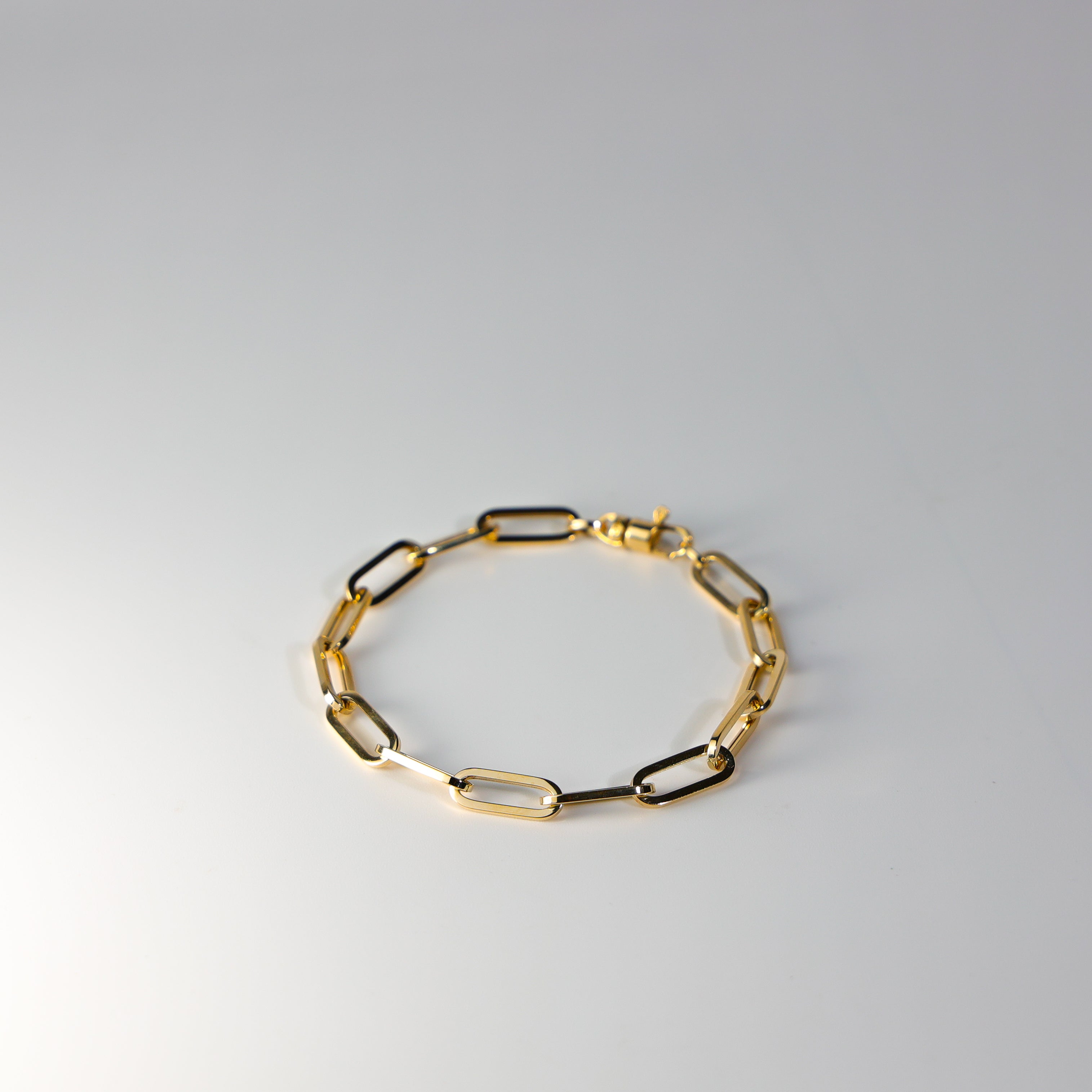 14K Gold 5.5MM Paperclip Chain Bracelet Model-AB0766 - Charlie & Co. Jewelry