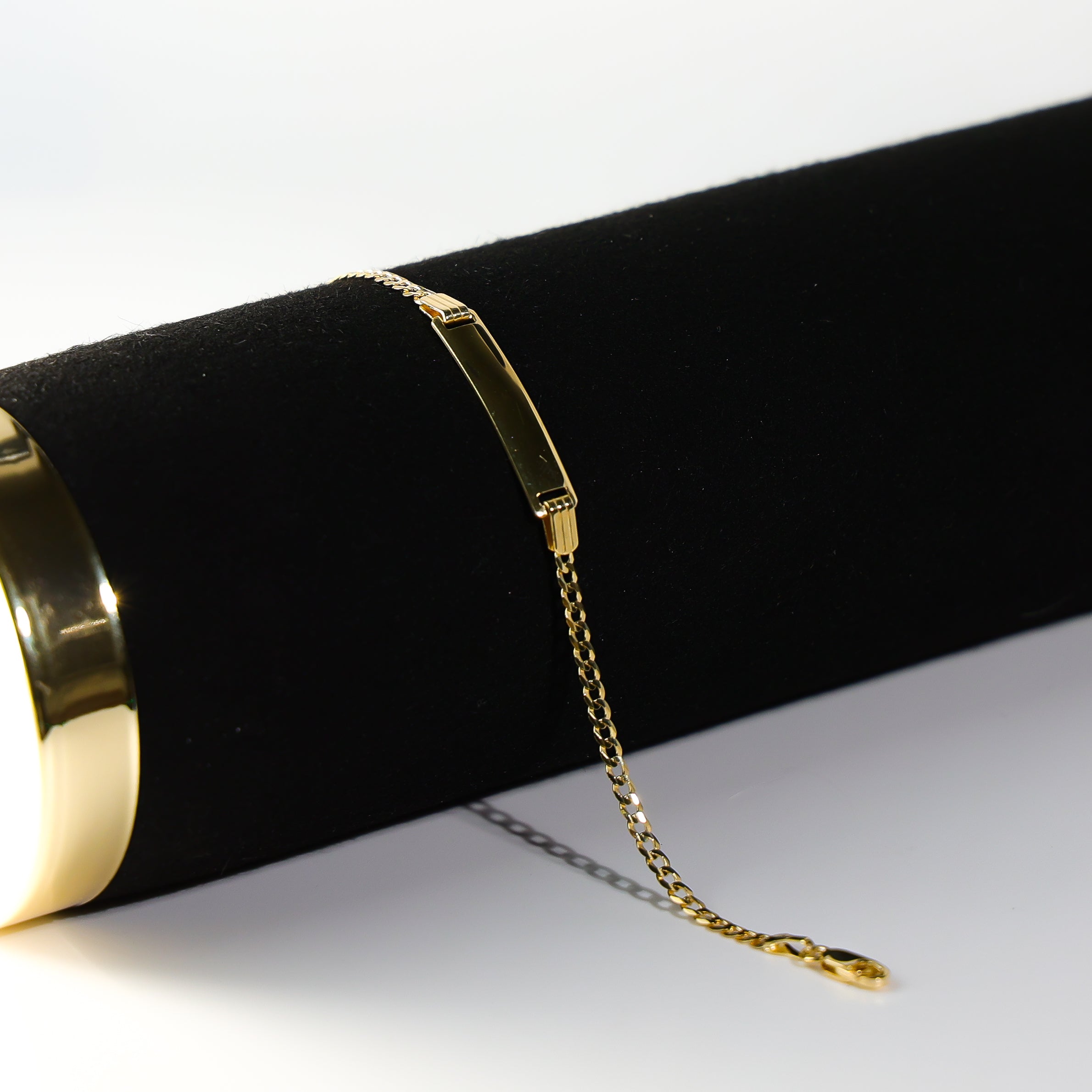 14K Gold ID Bracelet 2.5MM Cuban Link Model-AB108 - Charlie & Co. Jewelry