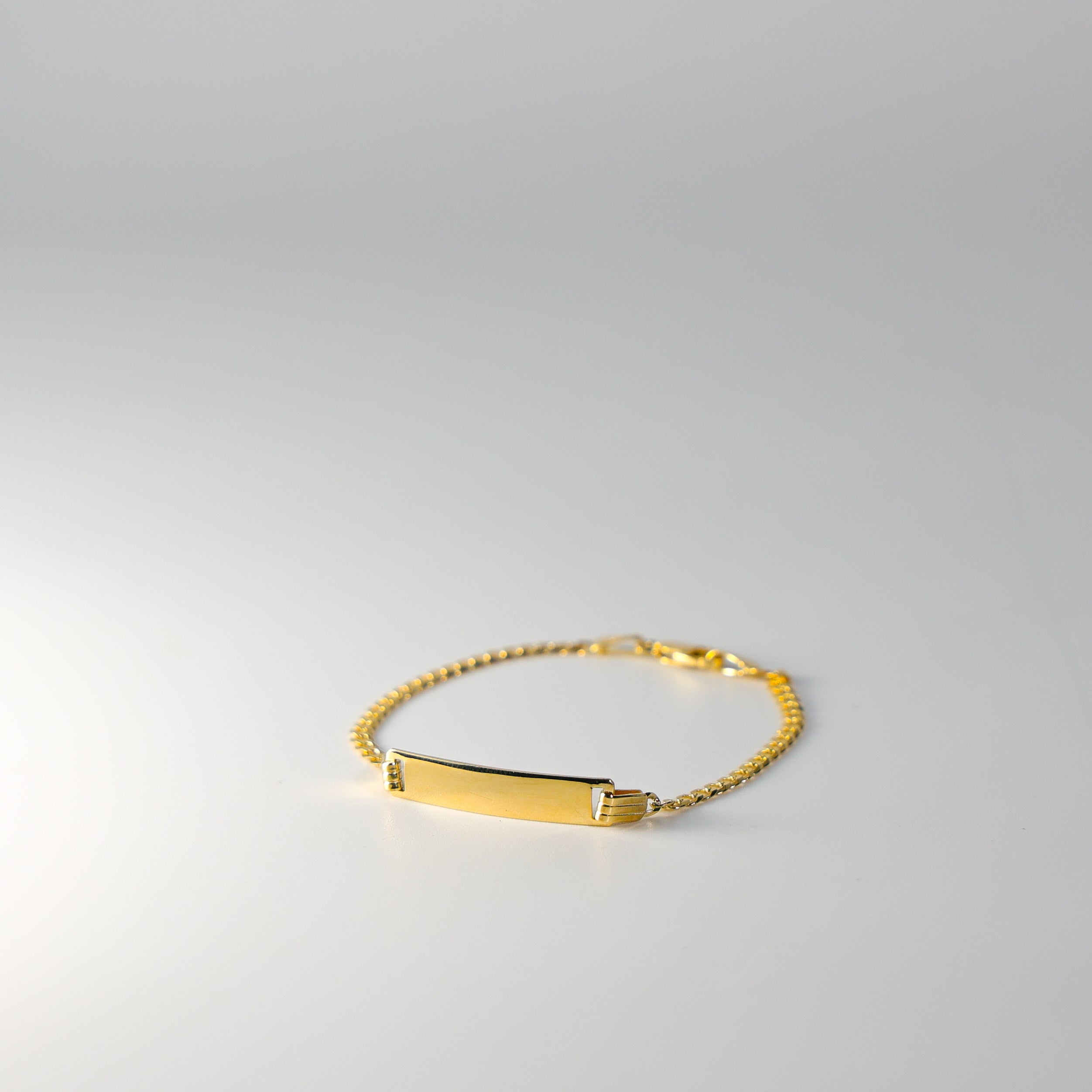 14K Gold ID Bracelet 2.5MM Cuban Link Model-AB108 - Charlie & Co. Jewelry