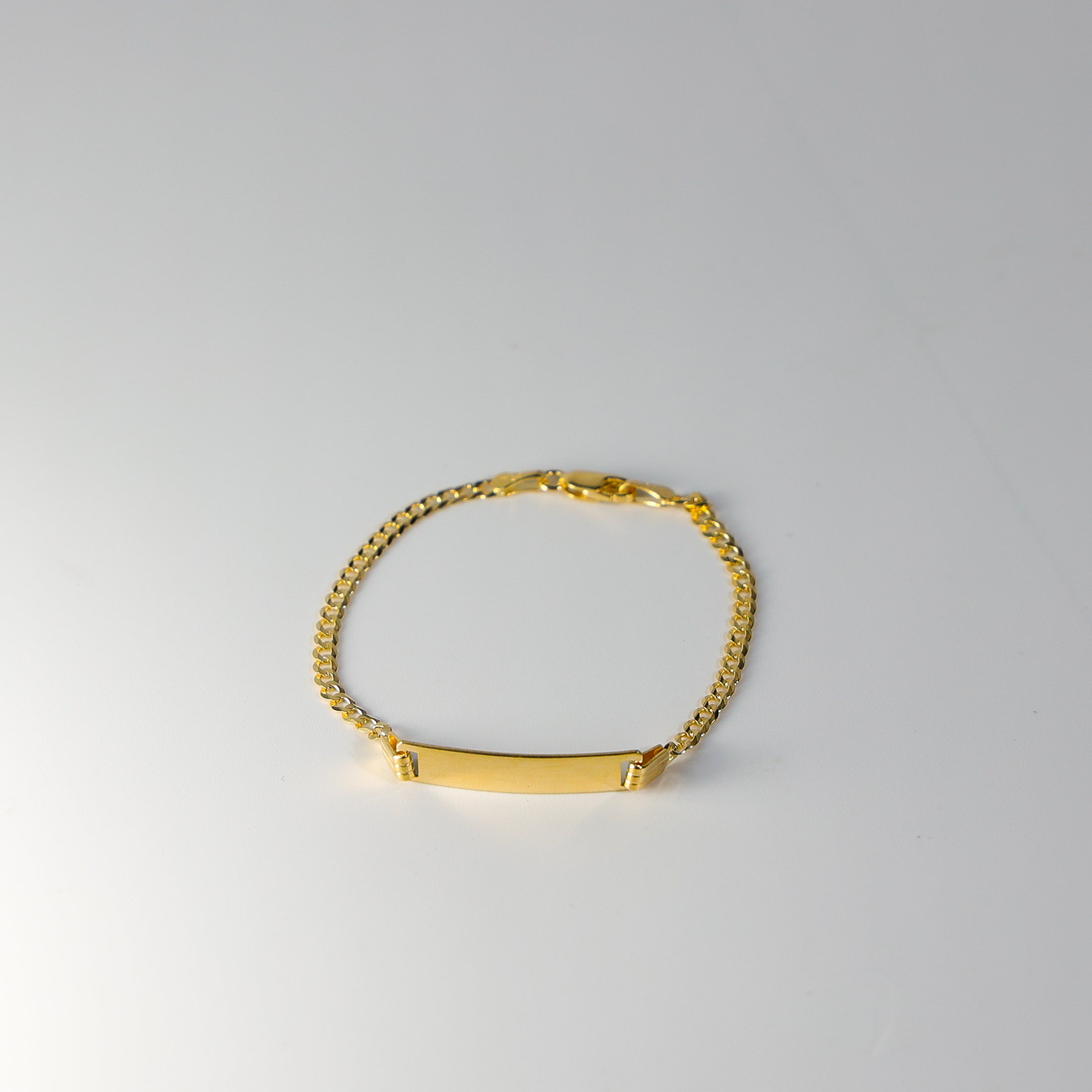 14K Gold ID Bracelet 2.5MM Cuban Link Model-AB108 - Charlie & Co. Jewelry