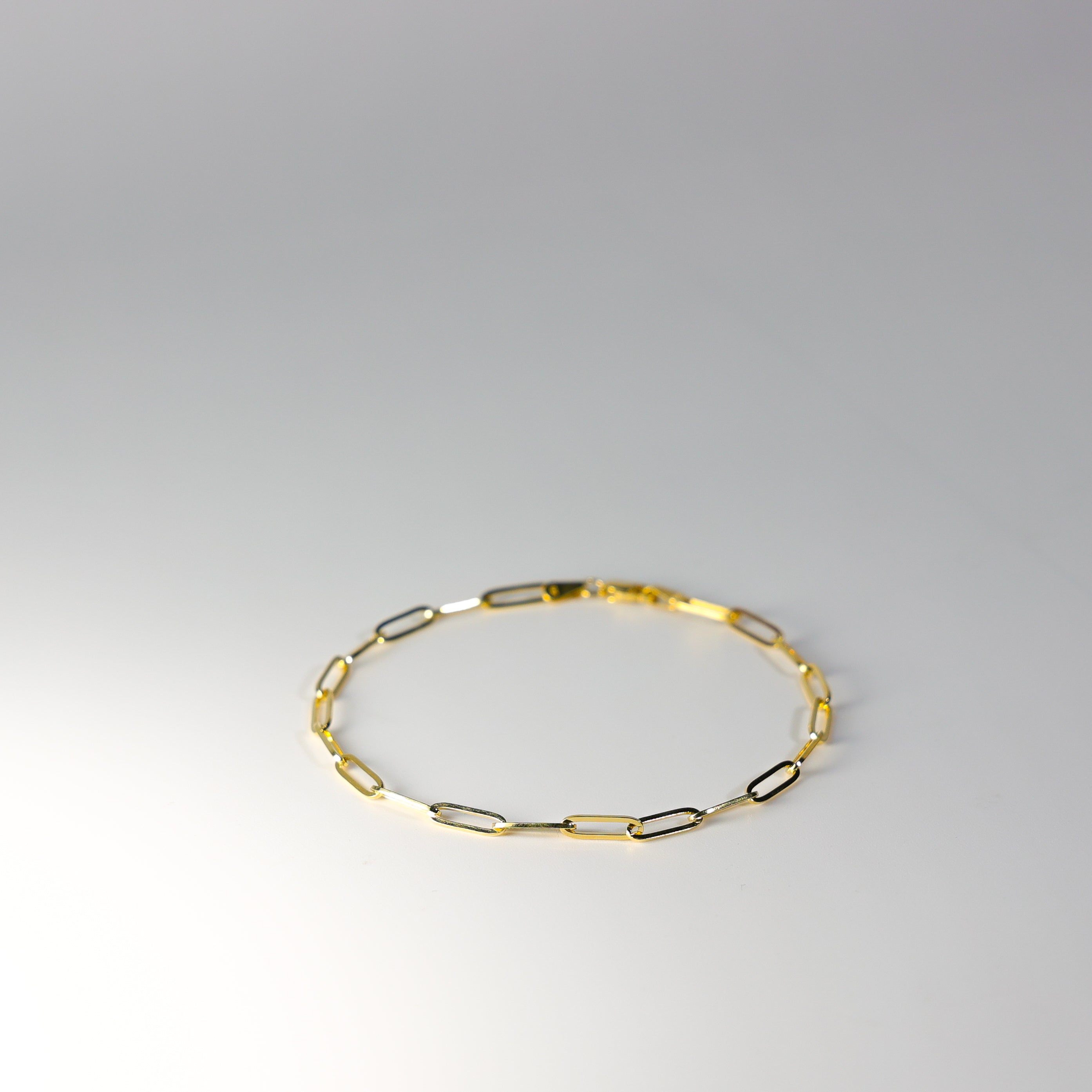 14K 3MM Gold Paperclip link Bracelet Model-CH0579 - Charlie & Co. Jewelry