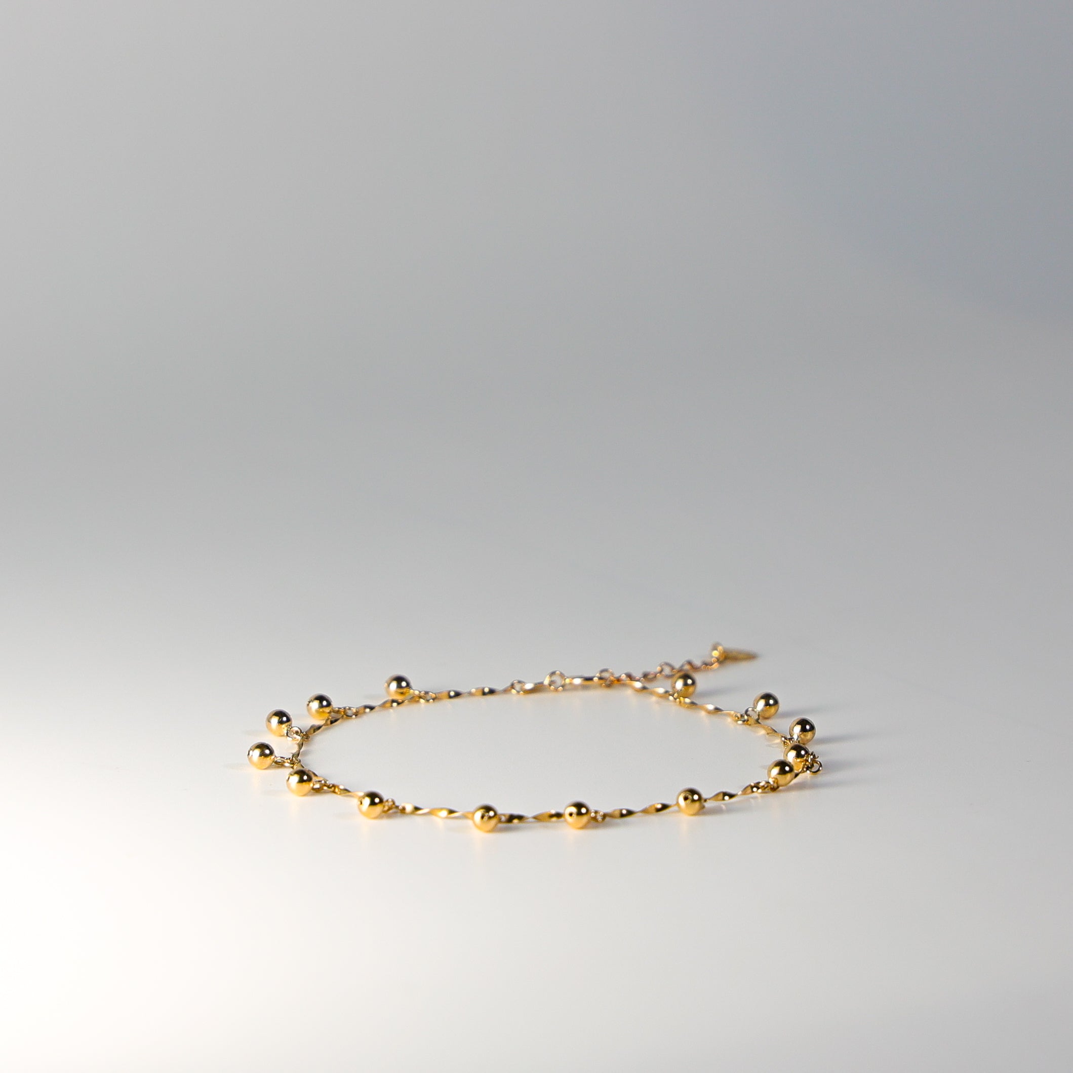 14K Gold Ball Beads Bracelet Model-AB0042 - Charlie & Co. Jewelry
