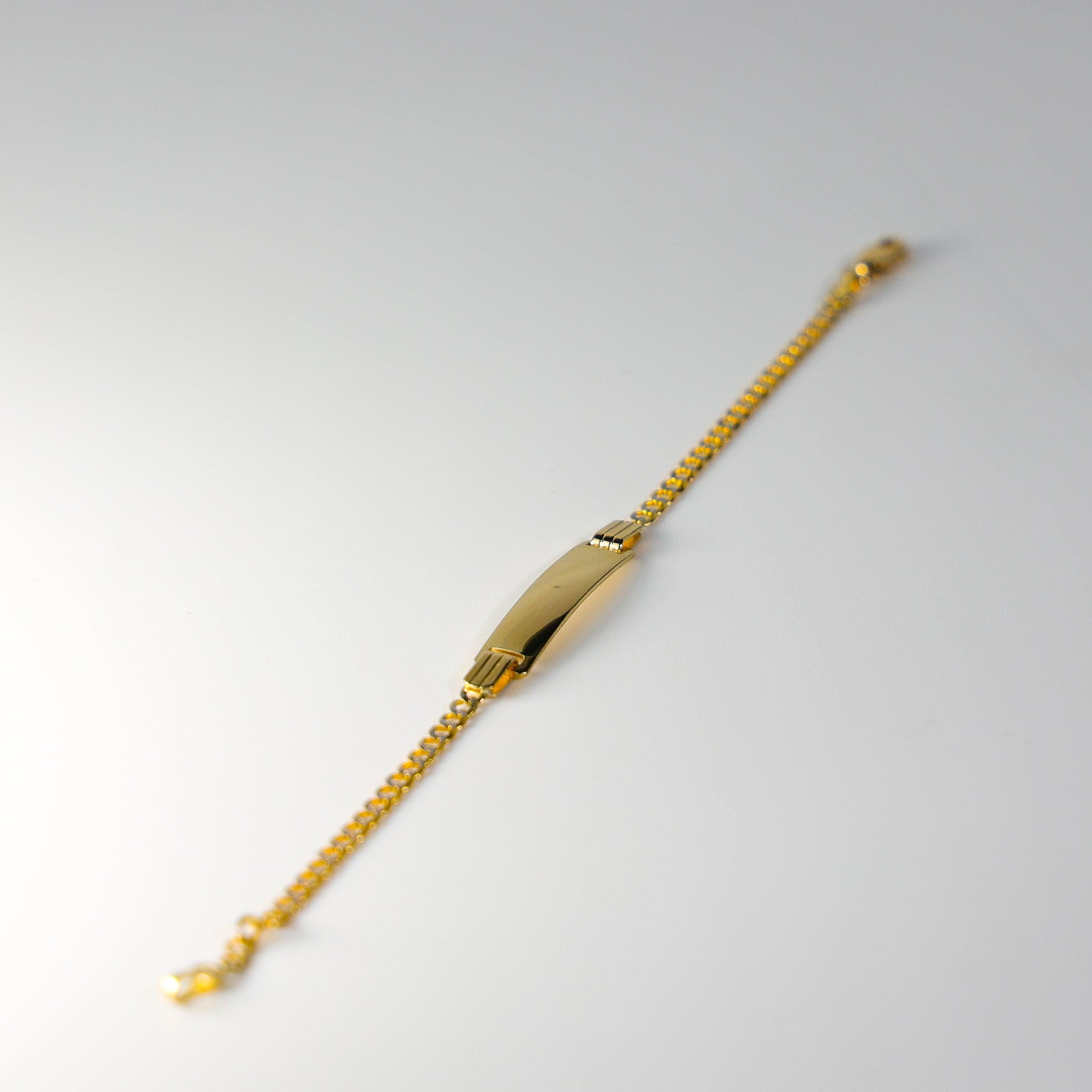 Gold ID Bracelet 2.5MM Cuban Link Chain Diamond Cut Model-AB110 - Charlie & Co. Jewelry