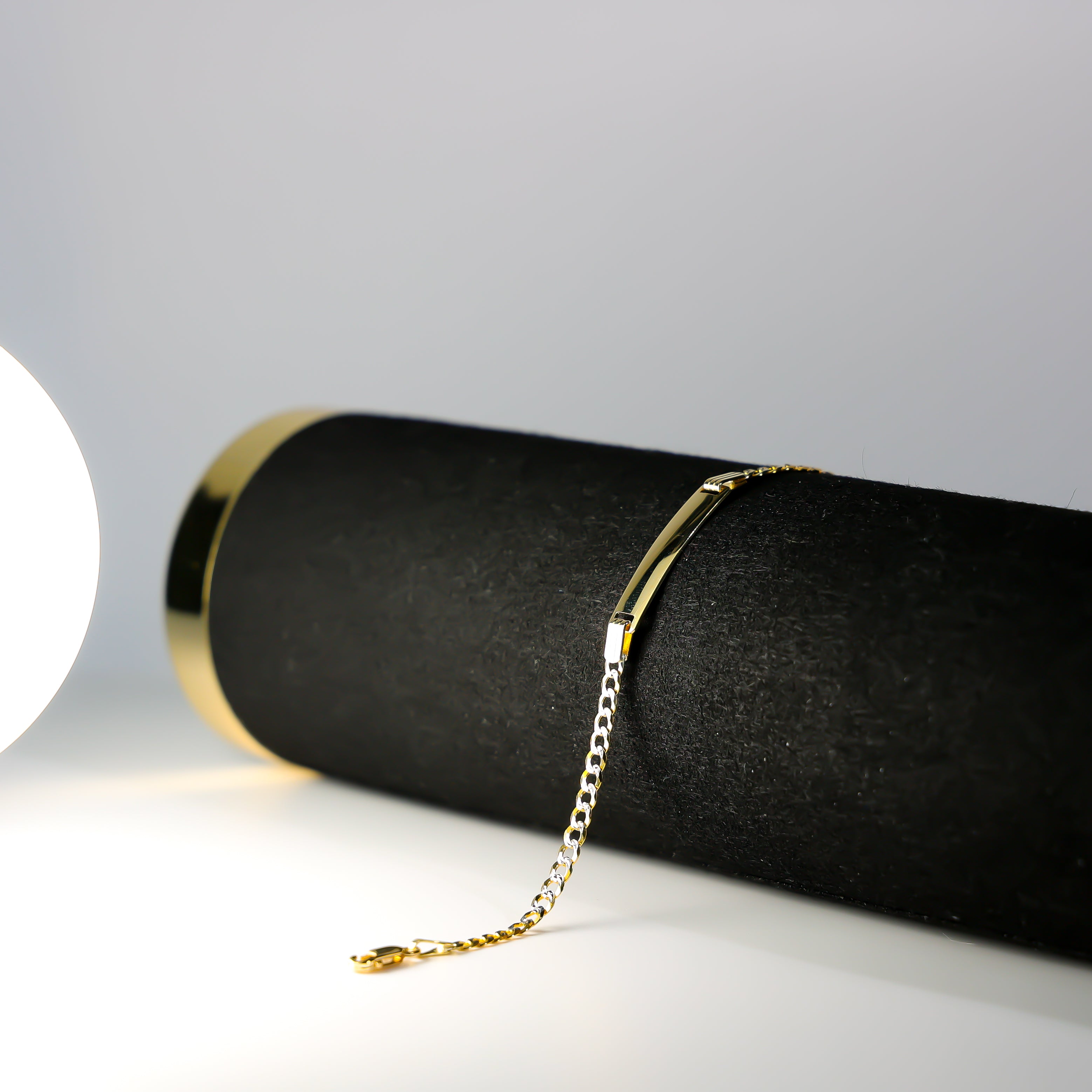 14K Gold ID Bracelet 3MM Cuban Link Chain Diamond Cut Model-AB109 - Charlie & Co. Jewelry