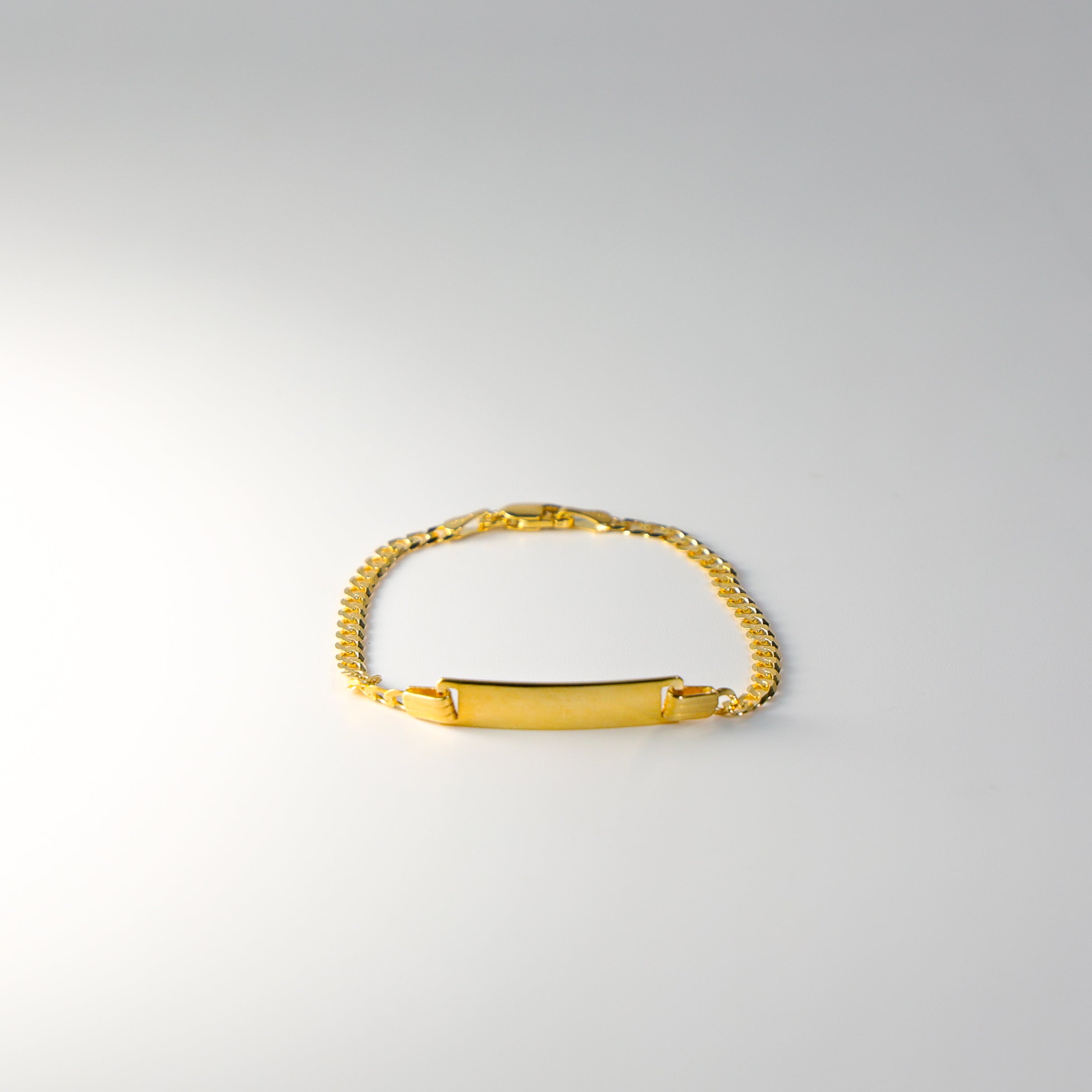 14K Gold ID Bracelet 3MM Cuban Link Chain Model-AB107 - Charlie & Co. Jewelry