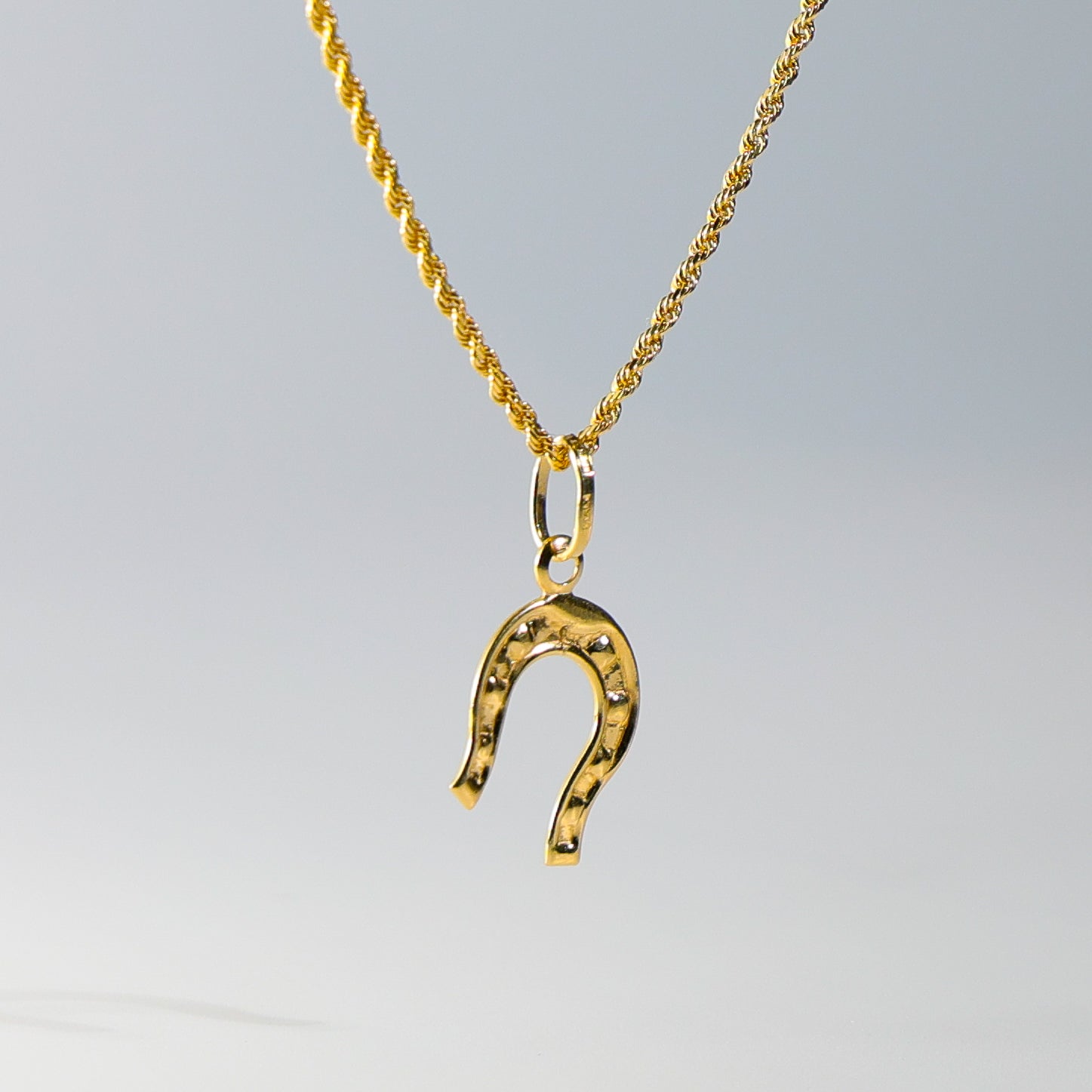 Gold Lucky Horseshoe Pendant Model-1707 - Charlie & Co. Jewelry