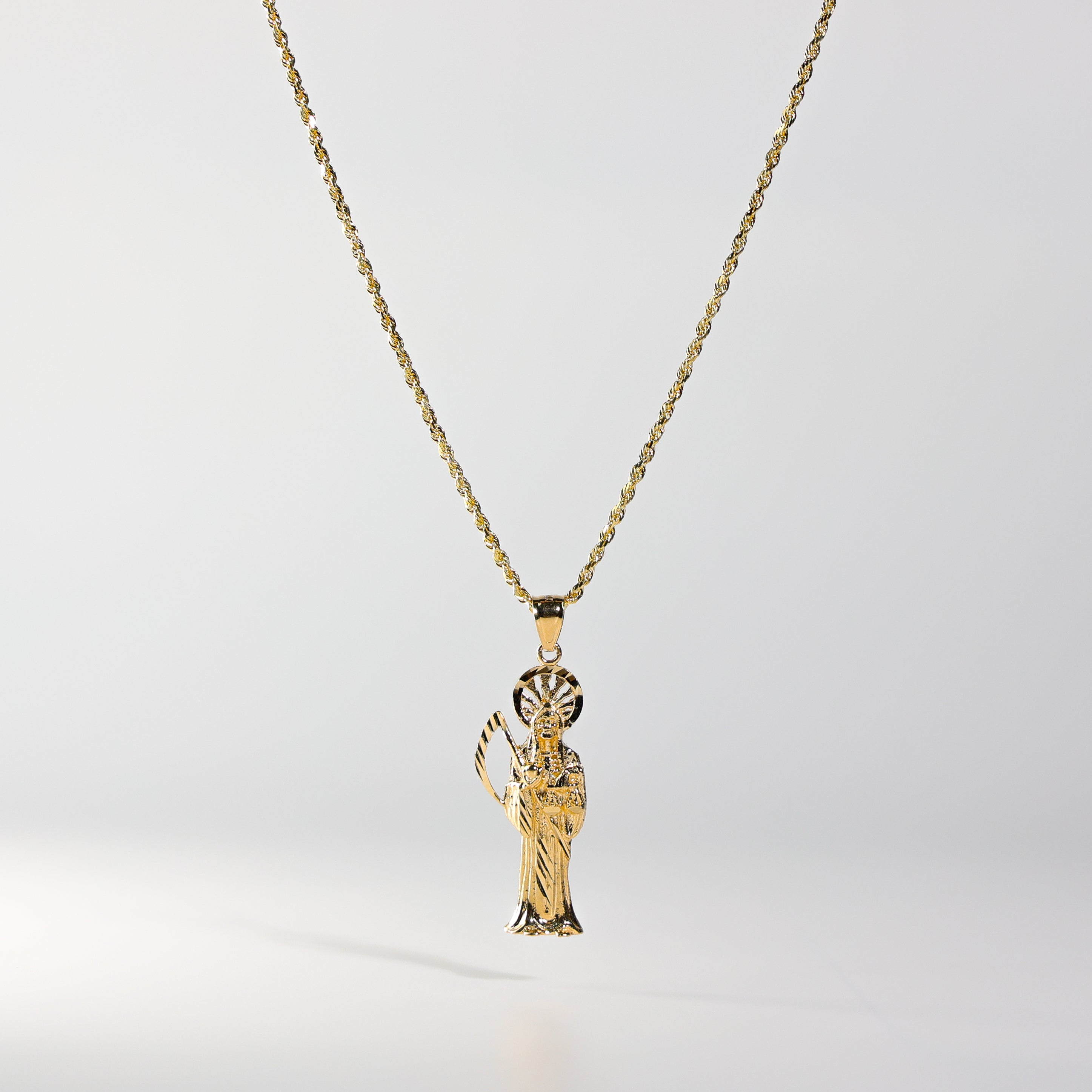 Gold Religious Santa Muerte/Devil Pendant Model-1158 - Charlie & Co. Jewelry