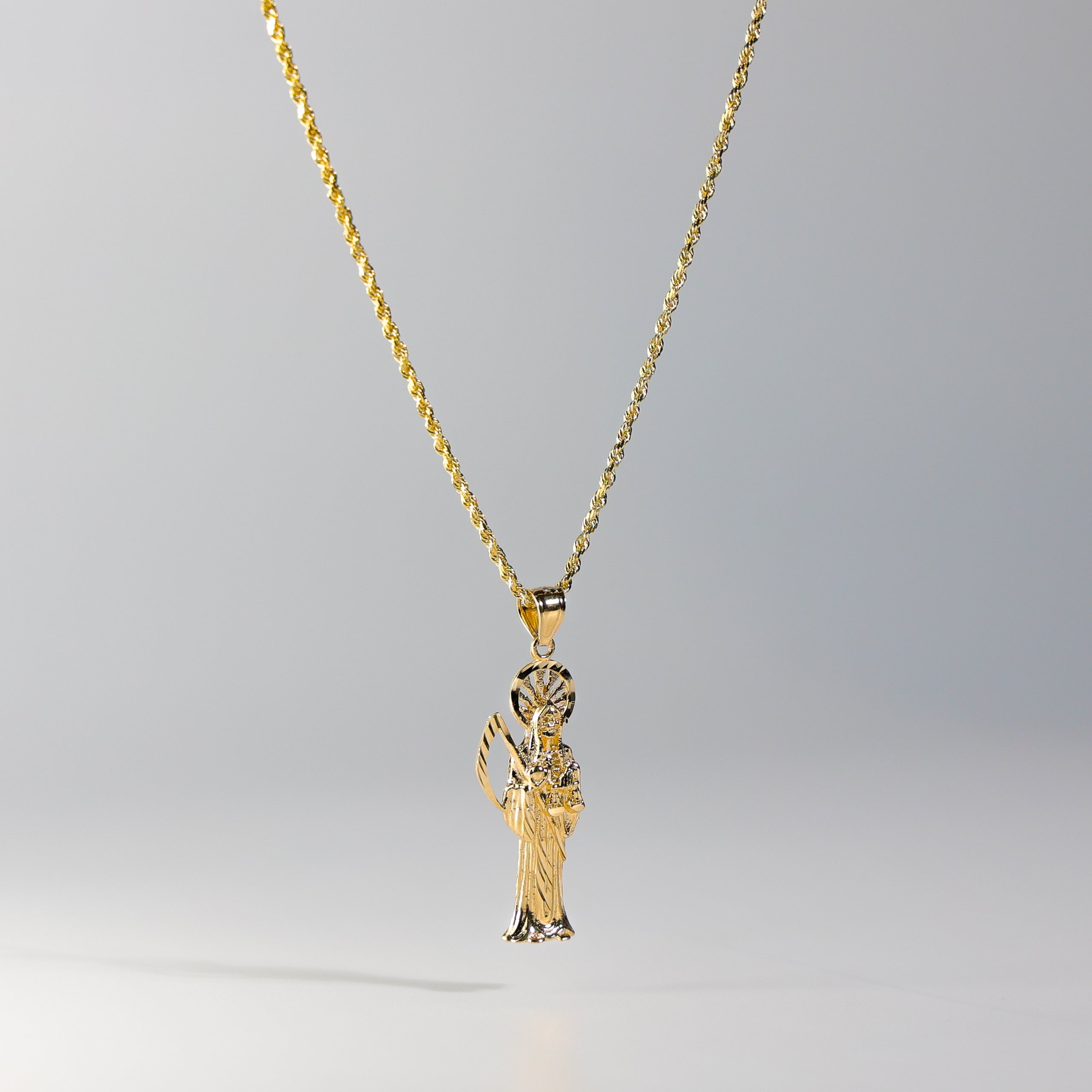 Gold Religious Santa Muerte/Devil Pendant Model-1158 - Charlie & Co. Jewelry