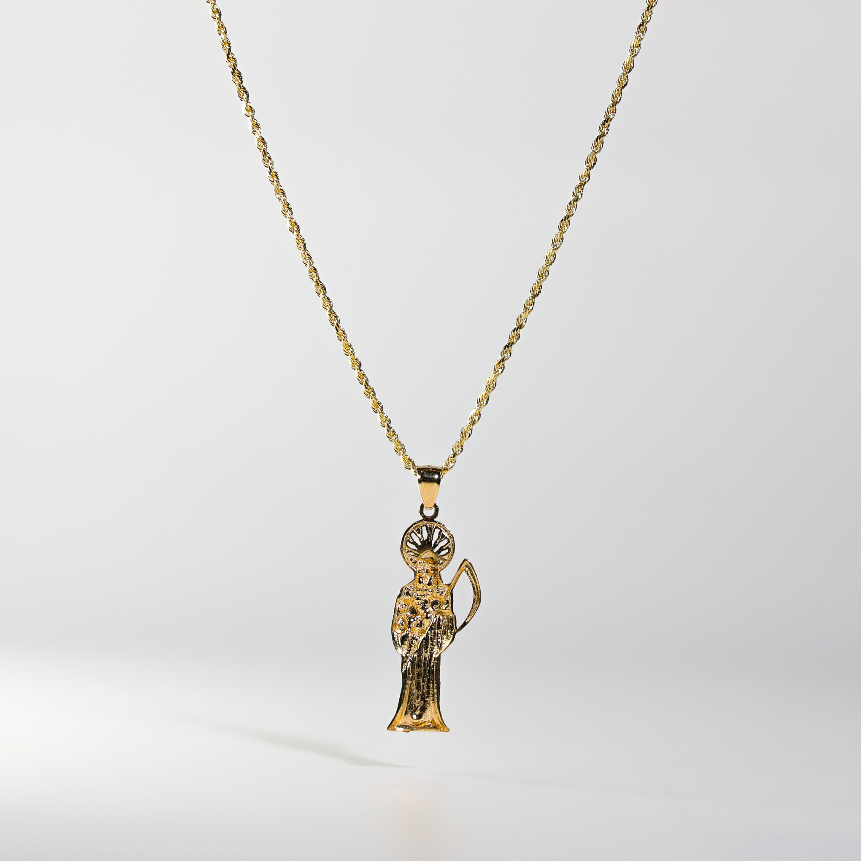 Gold Religious Santa Muerte/Devil Pendant Model-1158 - Charlie & Co. Jewelry