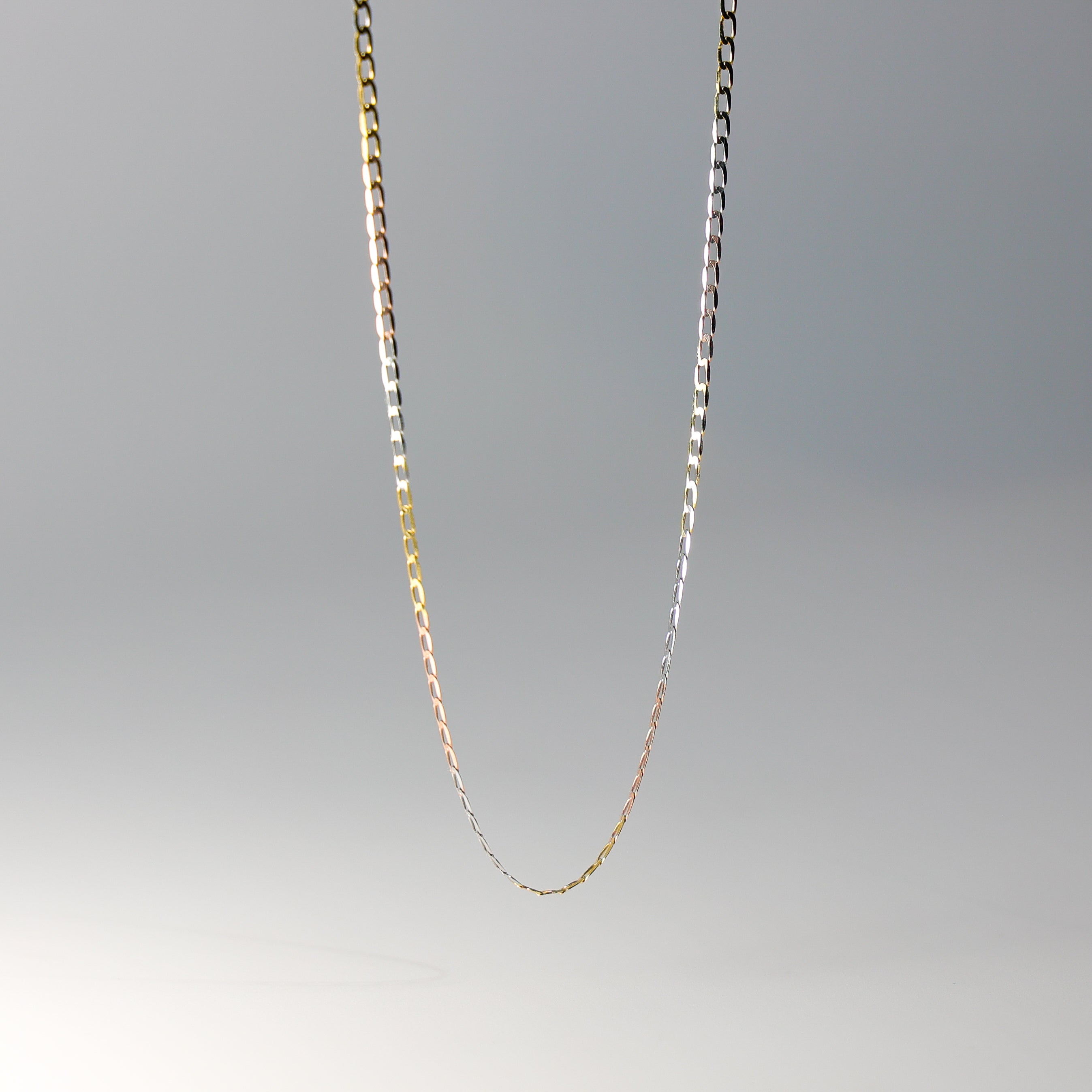1.7mm Solid 14K Gold Tri Colors Figaro Link Chain Model-0489 - Charlie & Co. Jewelry