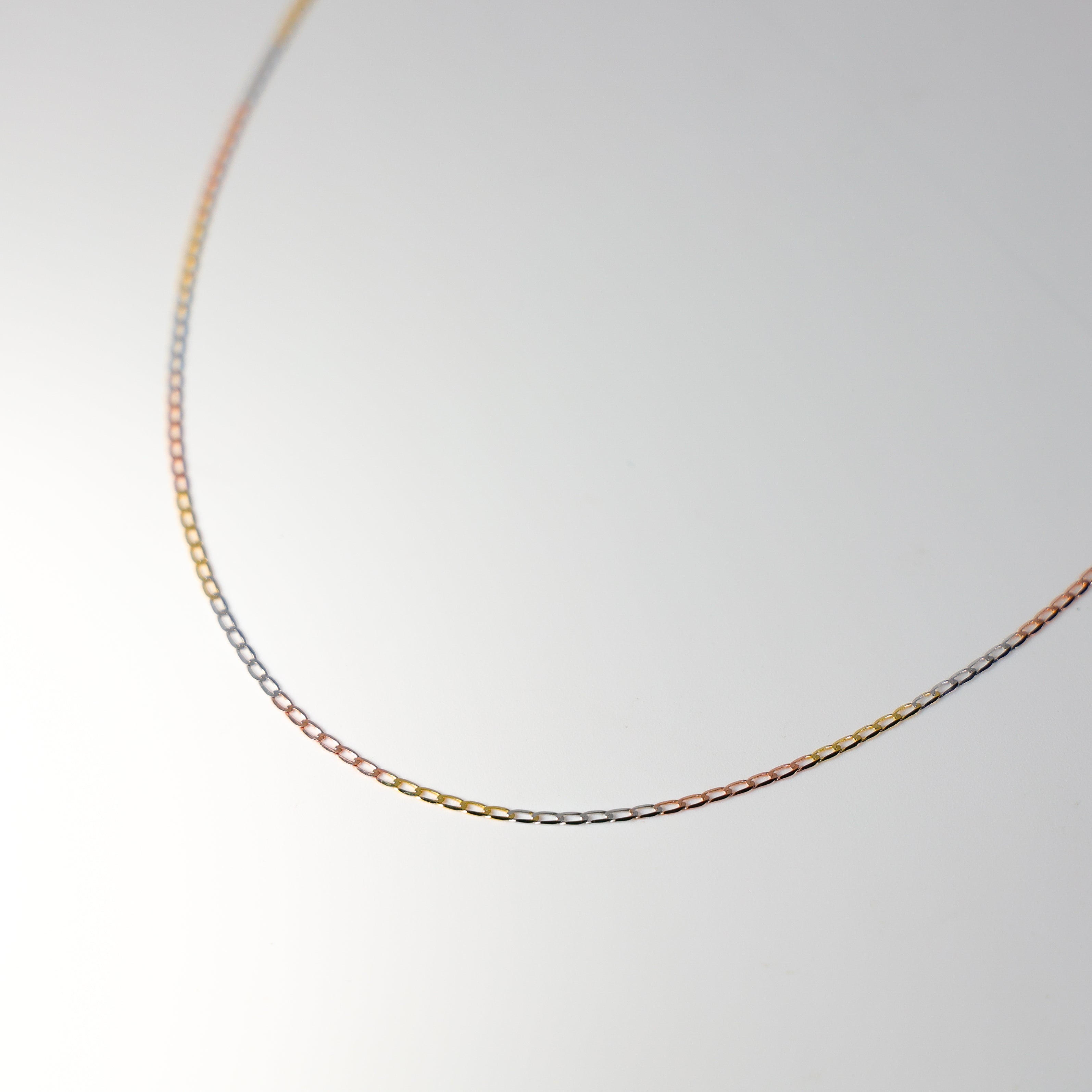 1.7mm Solid 14K Gold Tri Colors Figaro Link Chain Model-0489 - Charlie & Co. Jewelry