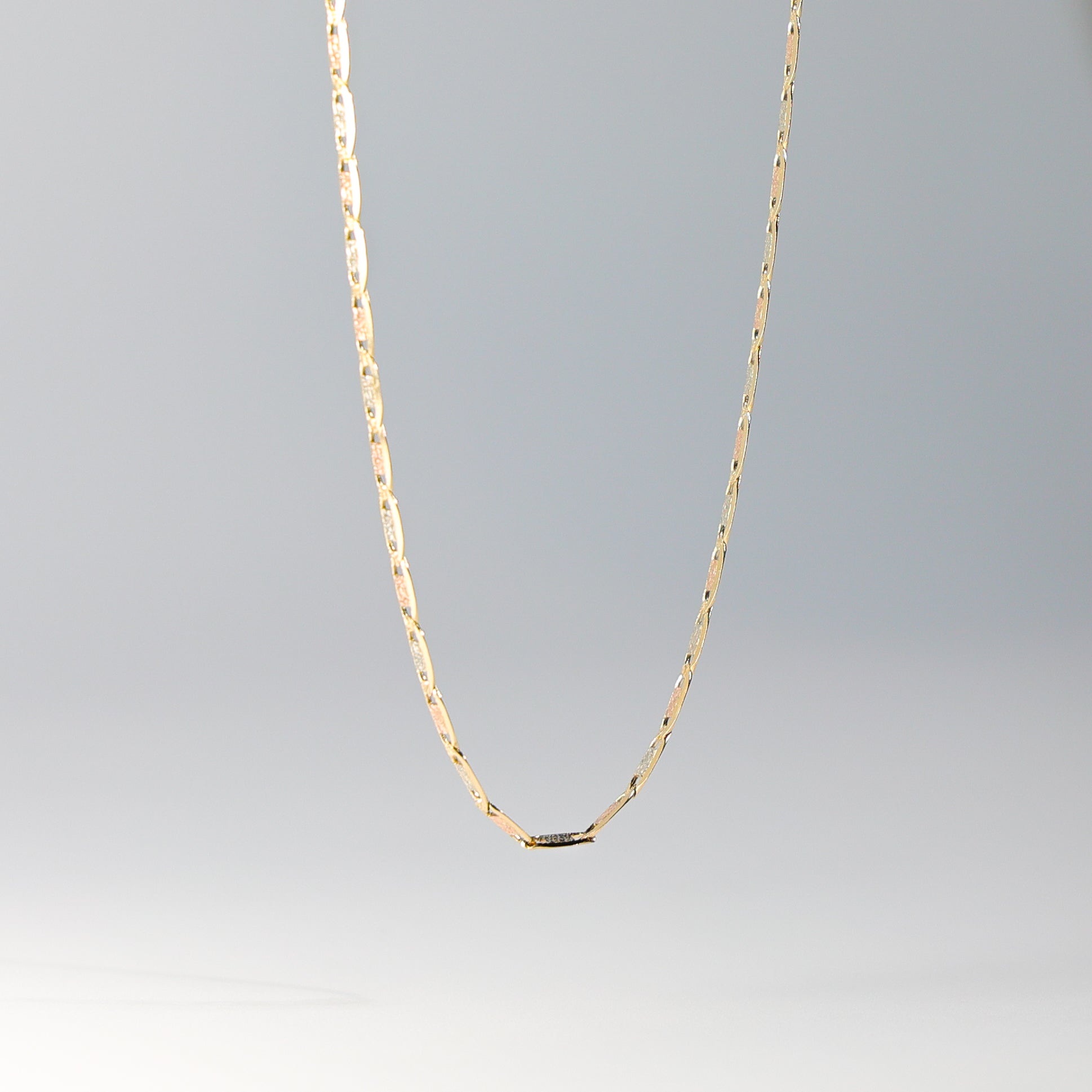 2.6mm Solid 14K Gold Tri Colors Valentino Chain Model-0374 - Charlie & Co. Jewelry